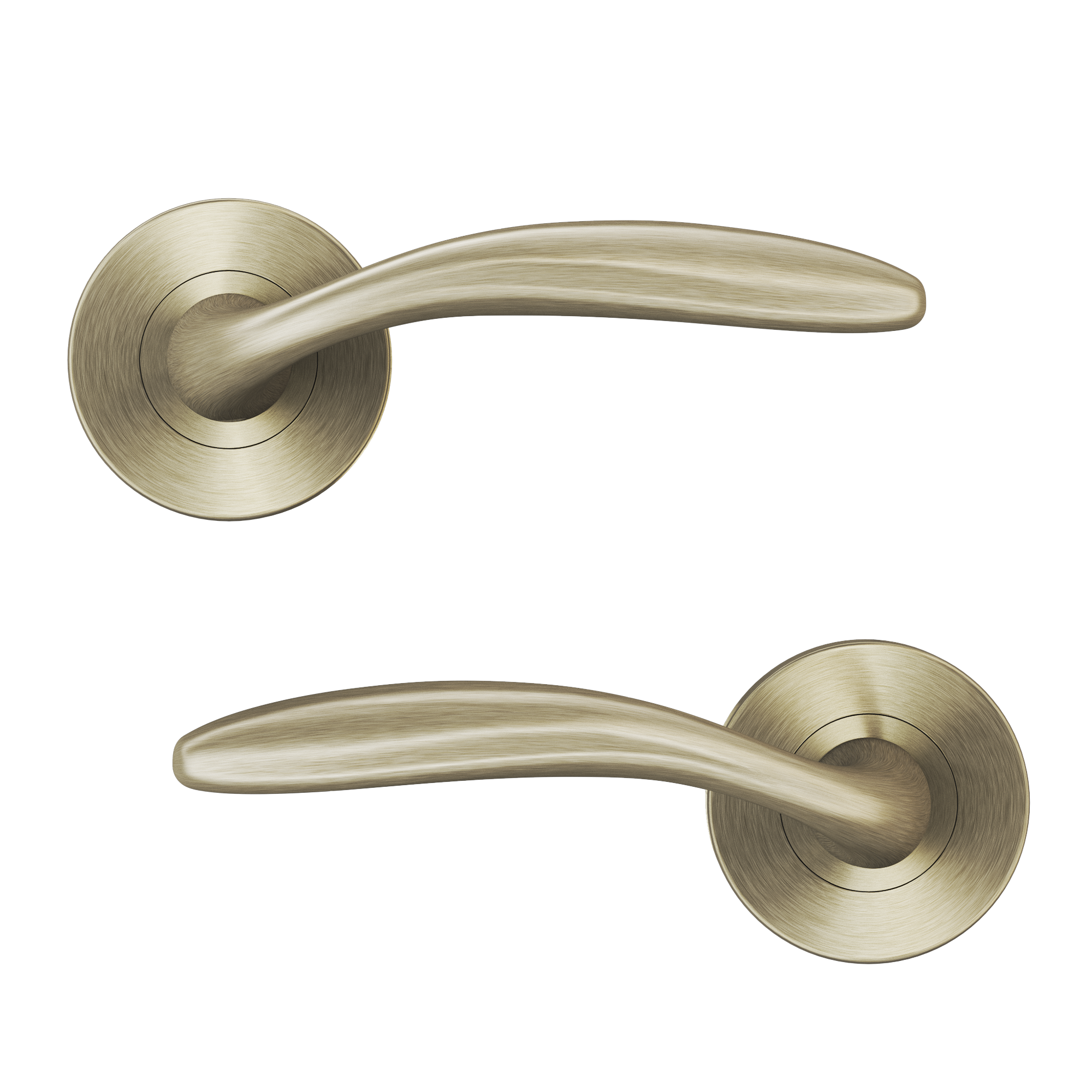 2 poignées sur rosace INSPIRE Agathe aluminium antique laiton F3 - 2