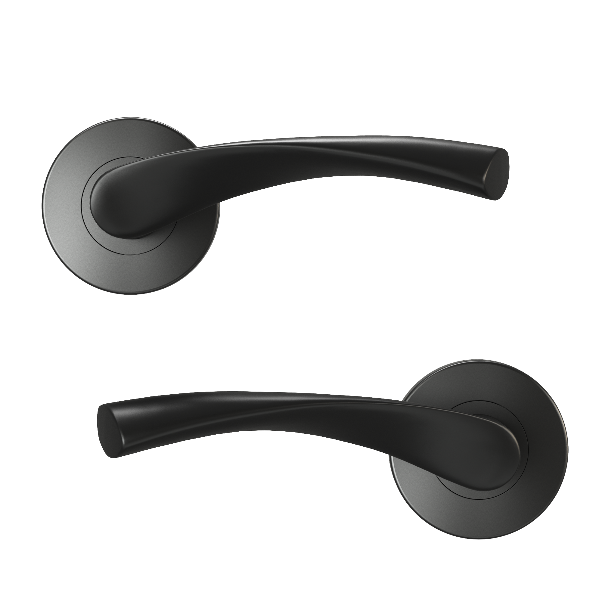 2 poignées sur rosace INSPIRE Arosa aluminium sans trou noir mat A1 - 2