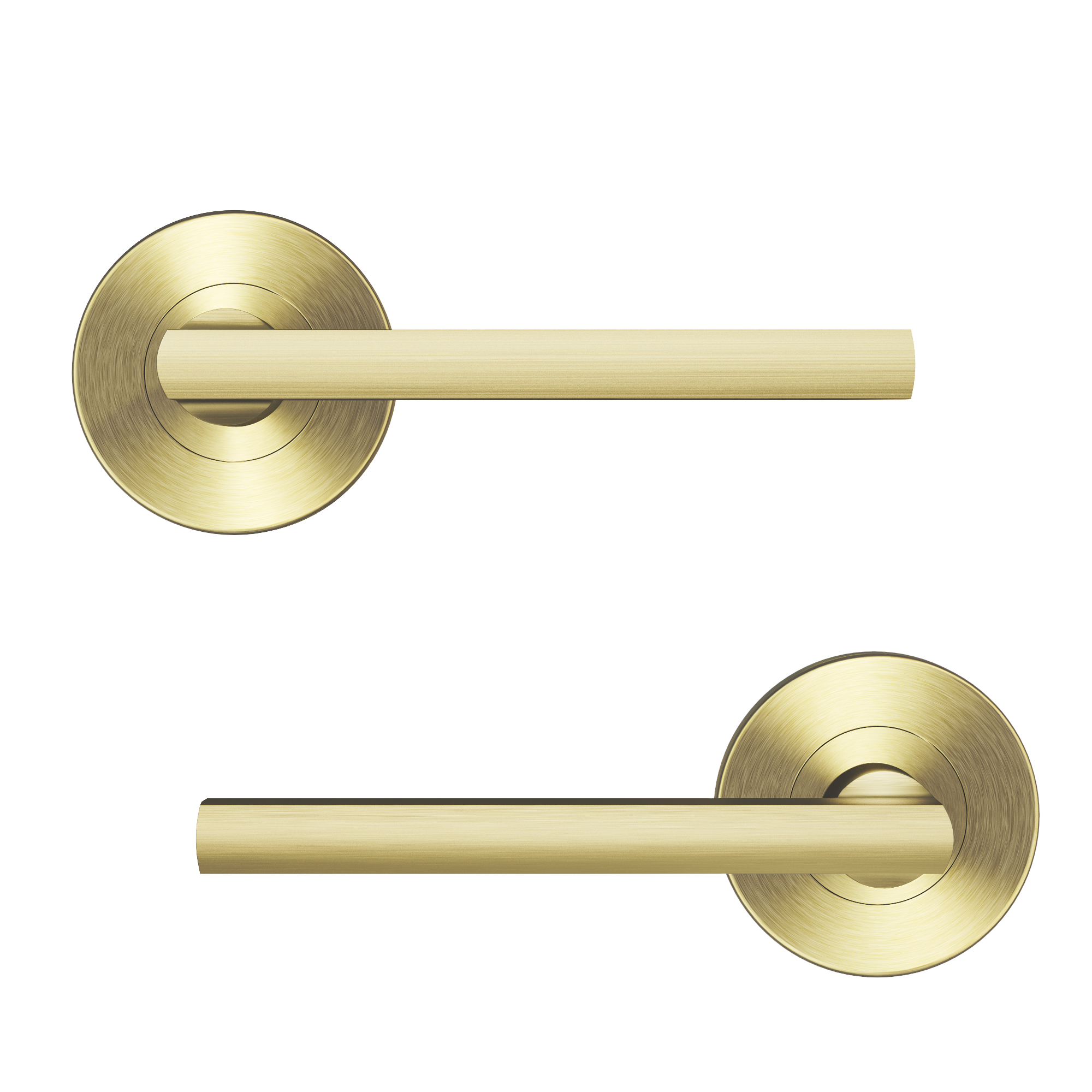 2 poignées sur rosace INSPIRE Lee aluminium laiton brossé A3 - 2