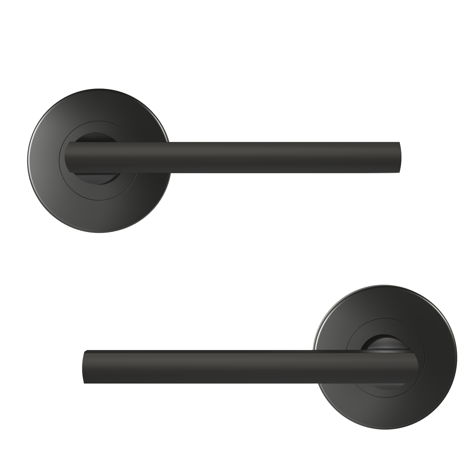 2 poignées sur rosace INSPIRE Lee aluminium noir mat A1 - 2