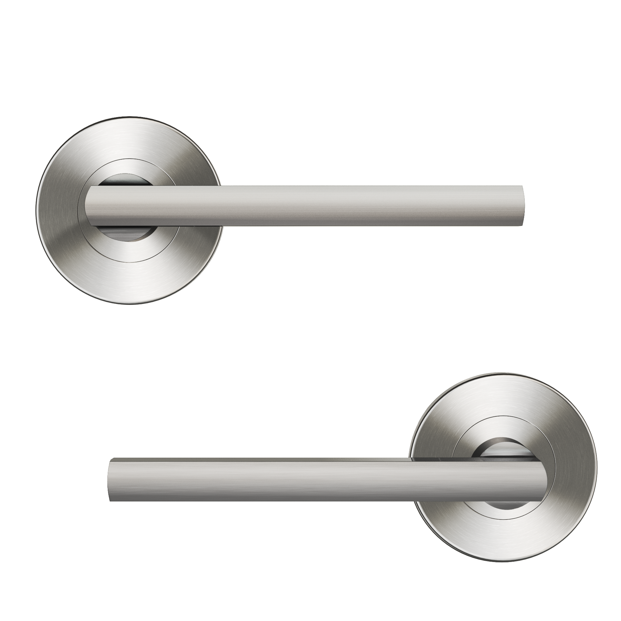 2 poignées sur rosace INSPIRE Lee aluminium nickel brillant A2 - 2