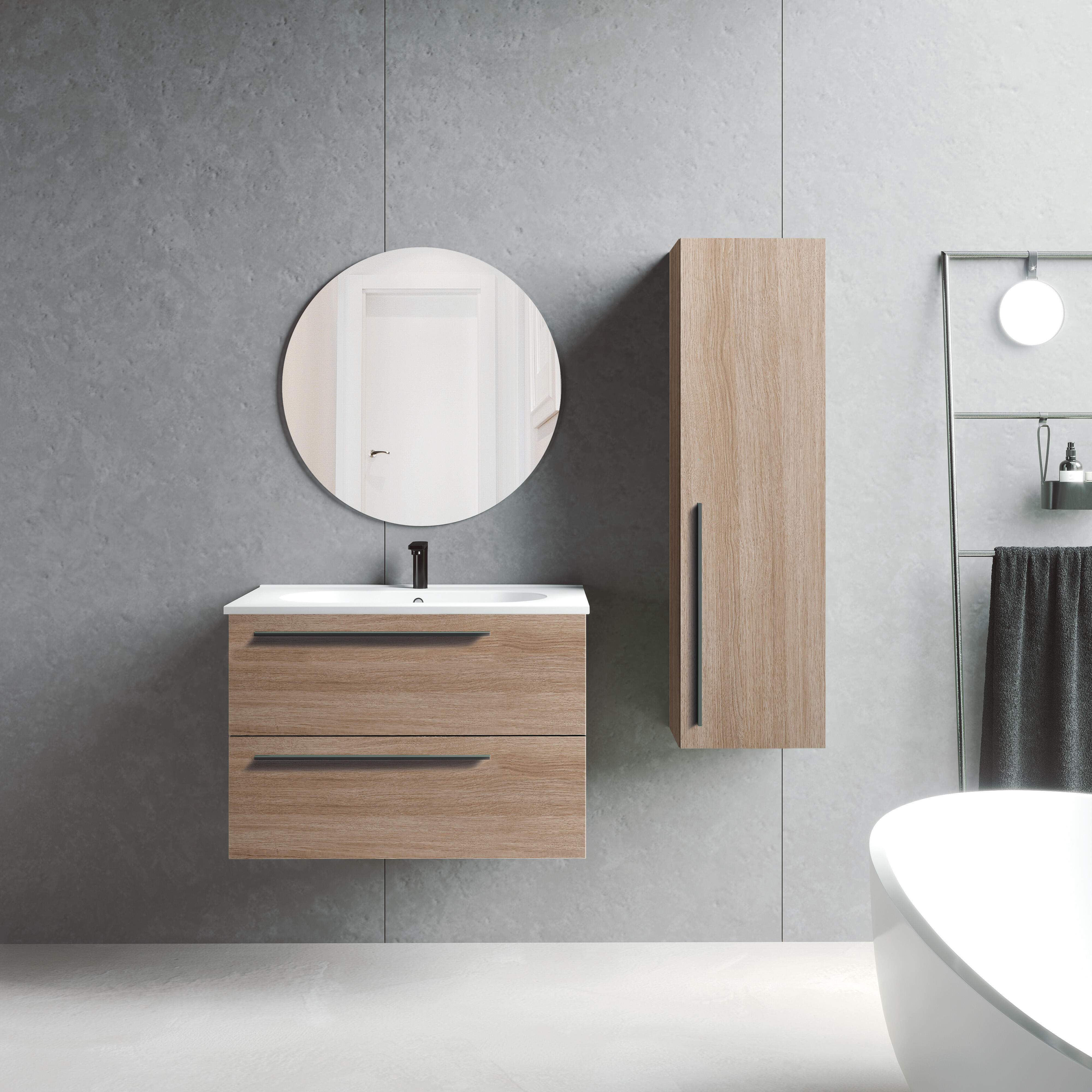 Mueble de baño mía castaño 80x39.5 cm