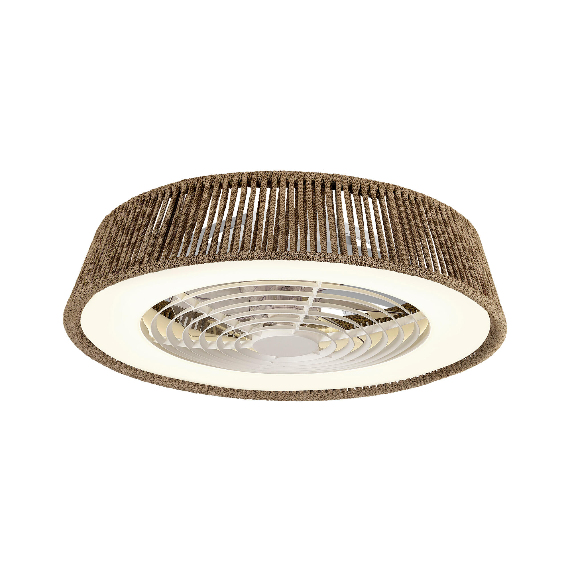 Ventilador de techo con luz motor dc polinesia cuerda 63 cm color luz regulable