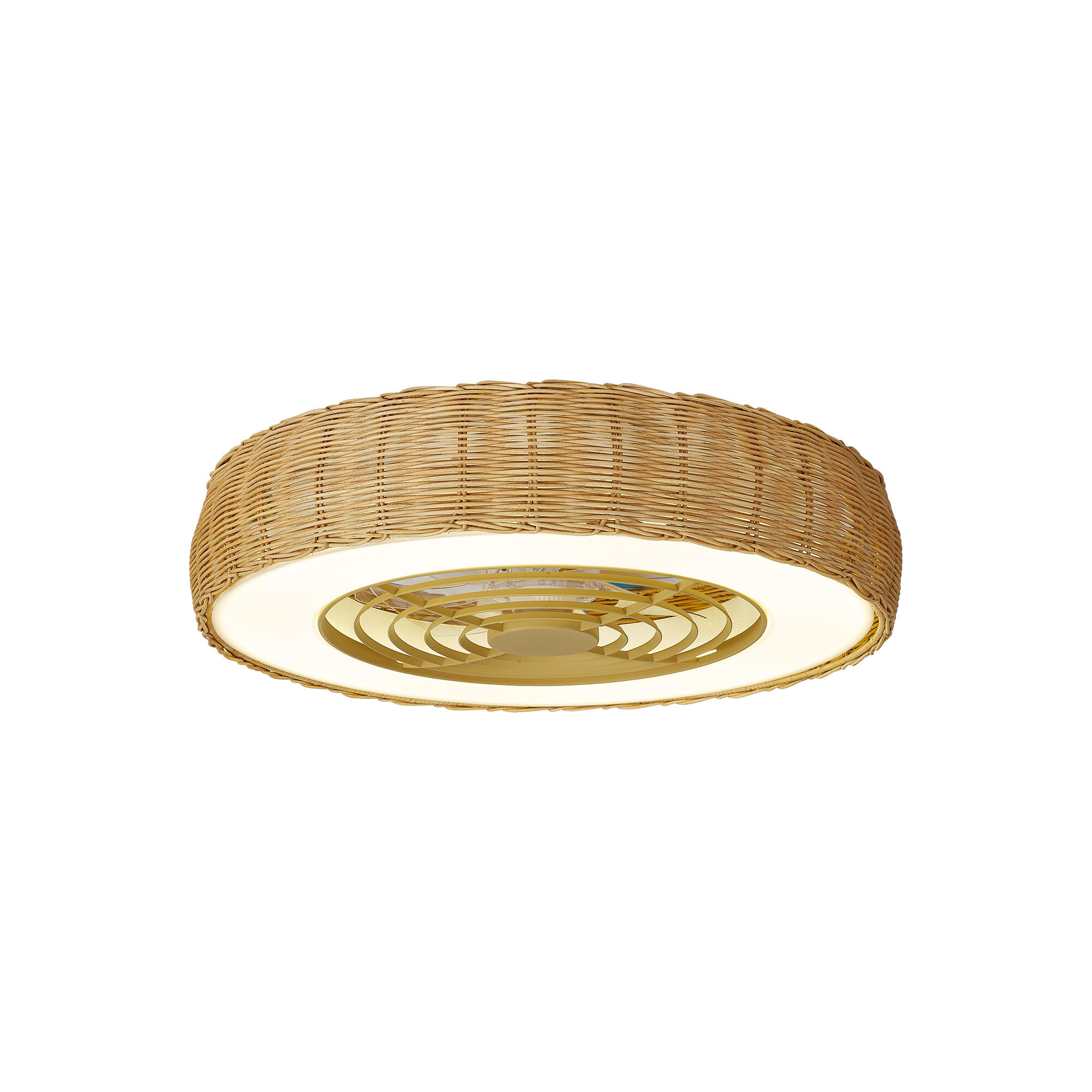Ventoinha de teto com lâmpada 7 pás com comando 7700 Lm rattan Kilimanjaro Mantra
 - 21