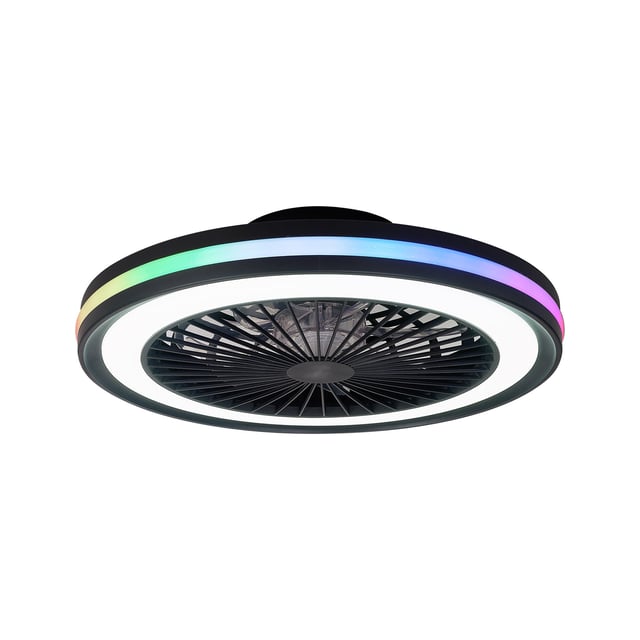 Ventilateur de plafond LED, Gamer, variation de blancs et couleurs, MANTRA, noir