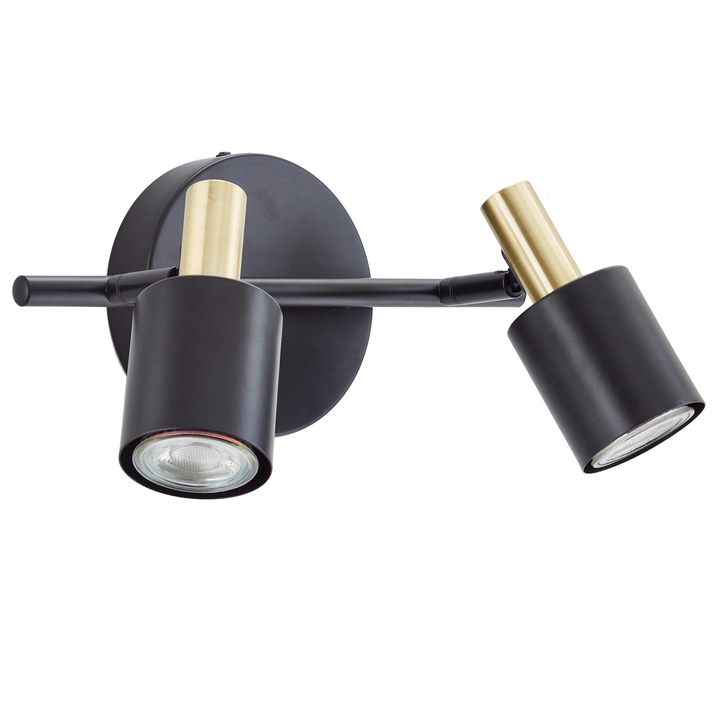 Candeeiro de teto INSPIRE VADOR GU10 2LUZES D6CM PRETO E DOURADO - 28