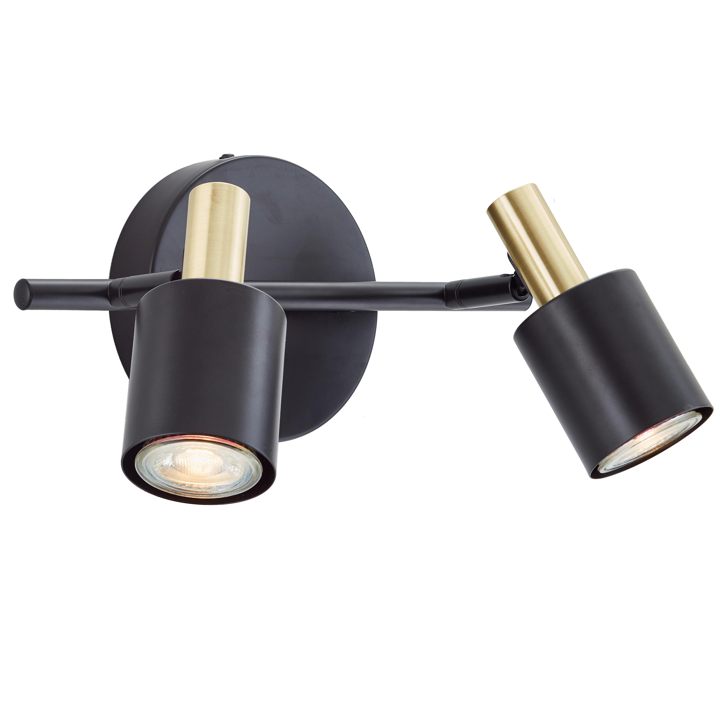 Candeeiro de teto INSPIRE VADOR GU10 2LUZES D6CM PRETO E DOURADO - 27