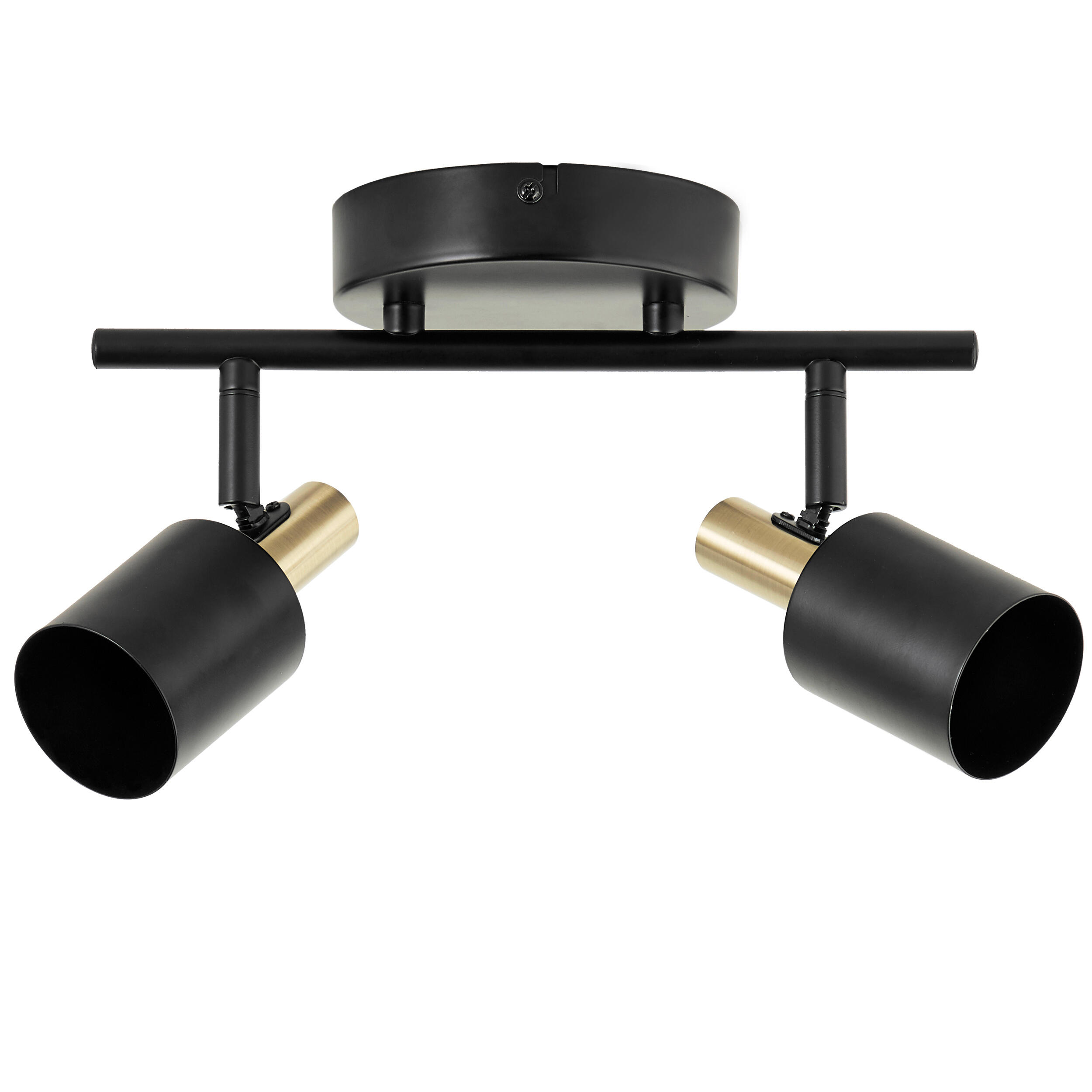 Candeeiro de teto INSPIRE VADOR GU10 2LUZES D6CM PRETO E DOURADO - 26