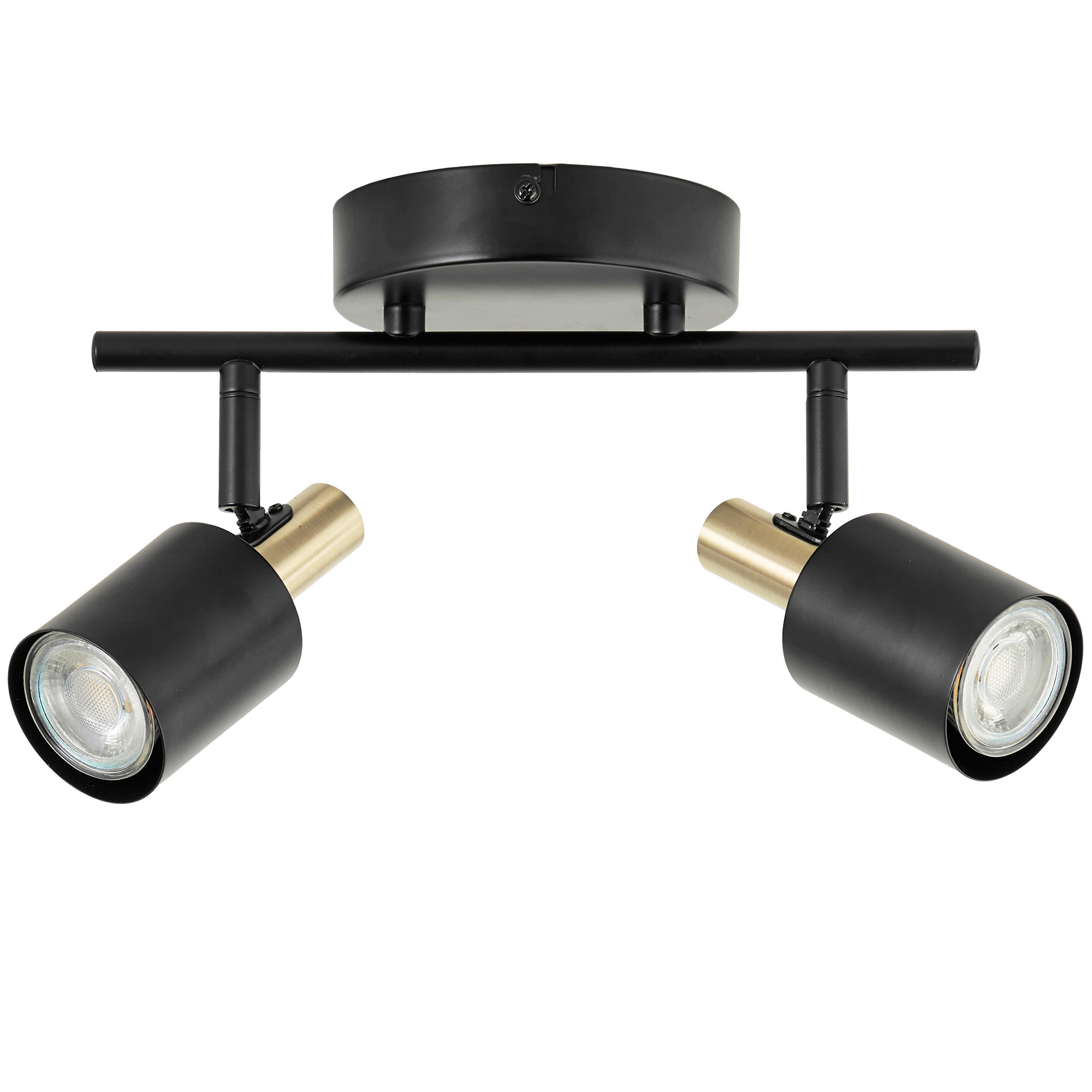Candeeiro de teto INSPIRE VADOR GU10 2LUZES D6CM PRETO E DOURADO - 25