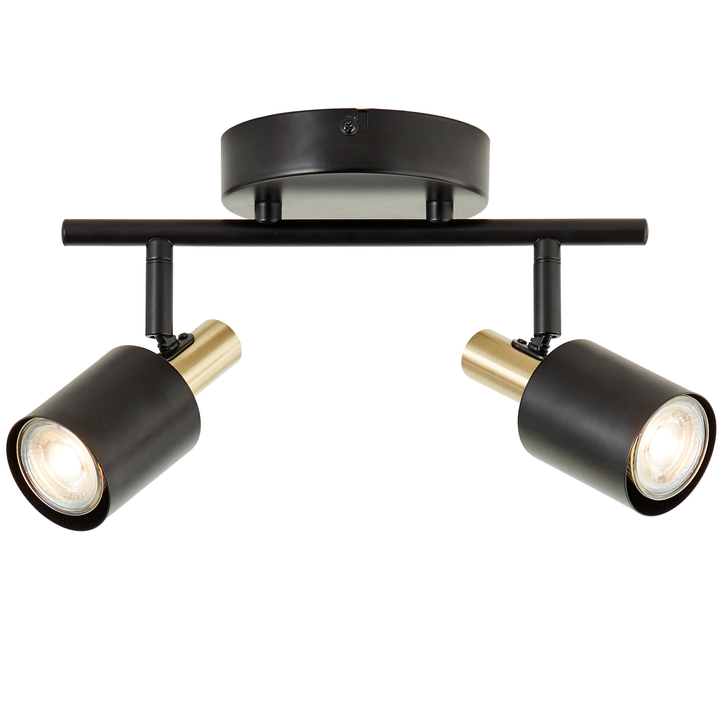 Candeeiro de teto INSPIRE VADOR GU10 2LUZES D6CM PRETO E DOURADO - 24
