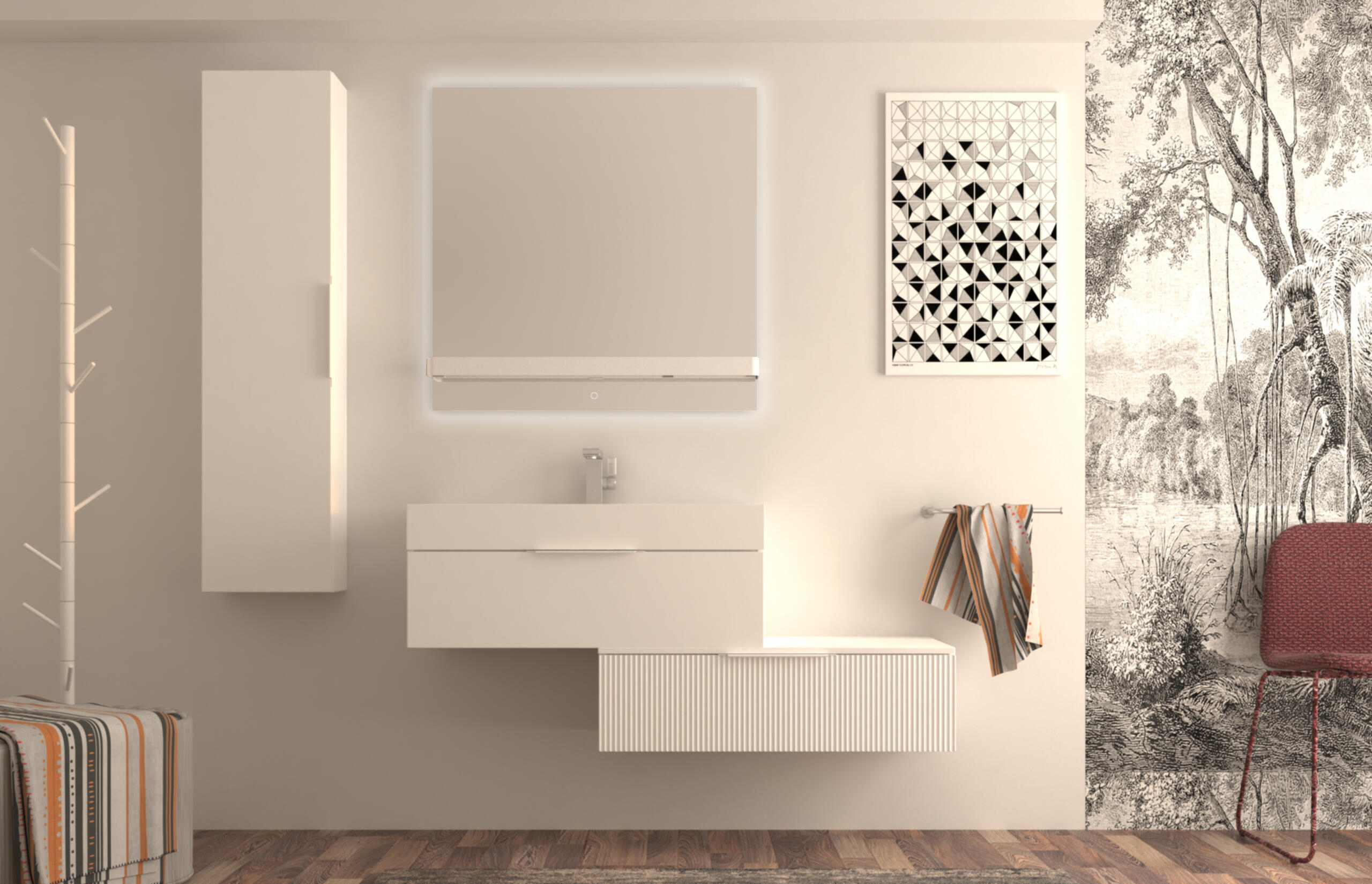 Lavabo a incasso rettangolare Modula H 11.5 cm in resina bianco - 9