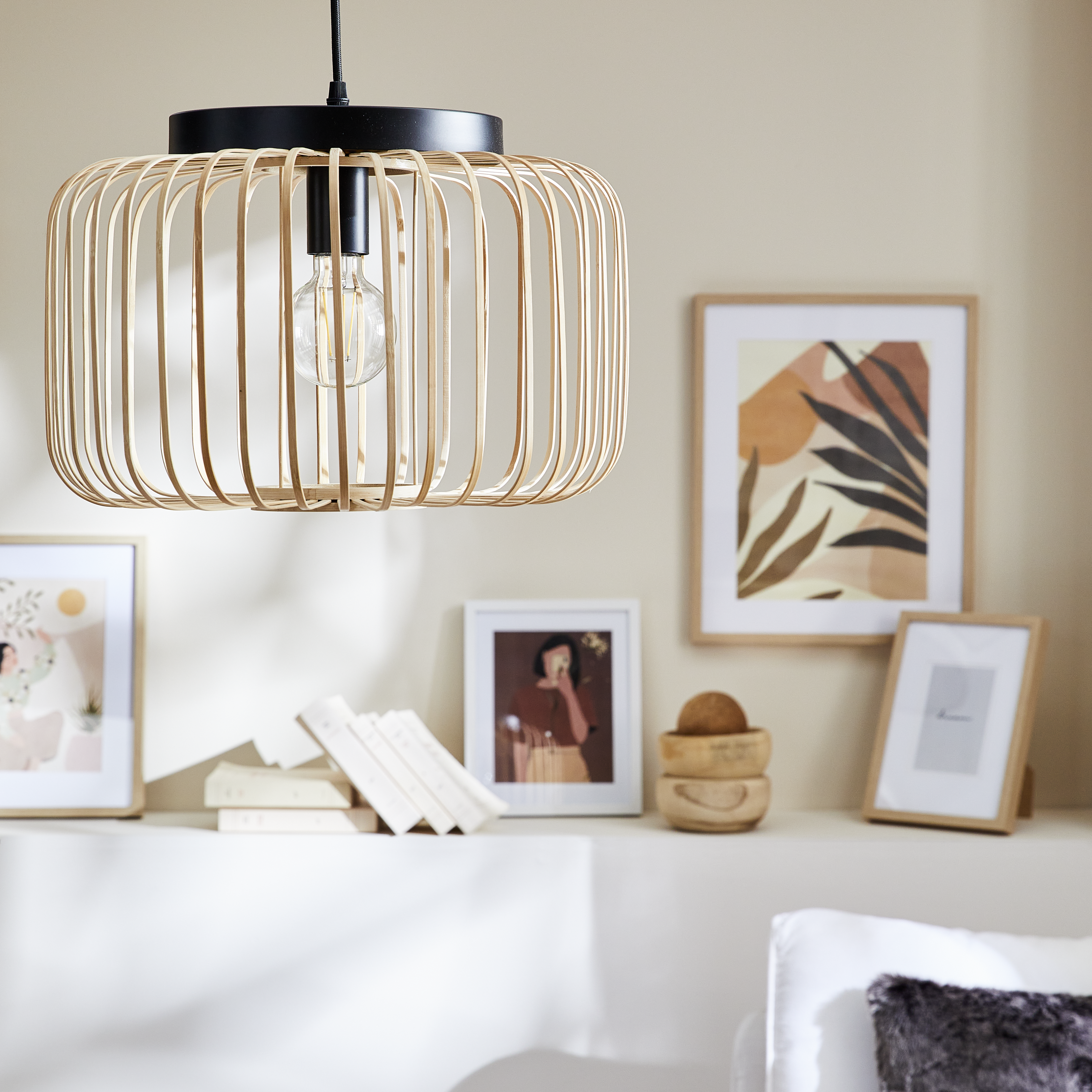 Suspension Pecan bambou bambou, beige, Diam.38 cm INSPIRE, E27 - 2