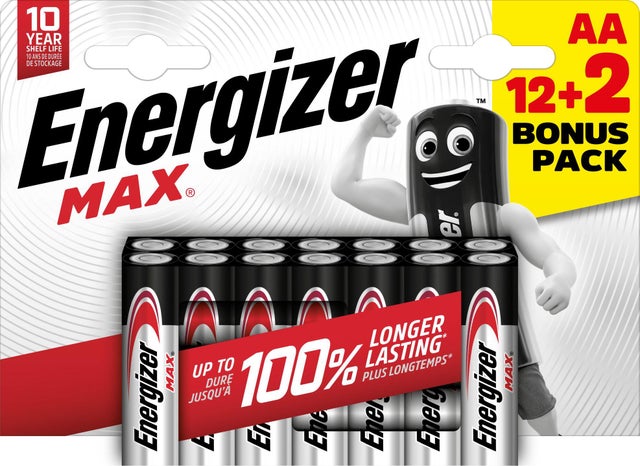 12+2 Pilhas alcalina LR06 AA Energizer Max