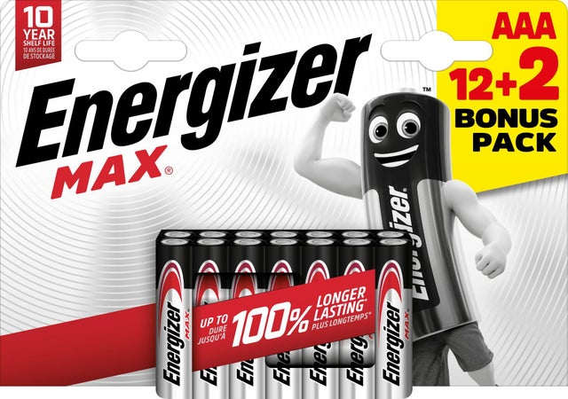 12+2 Pilhas LR03 ENERGIZER ALKALINE MAX
