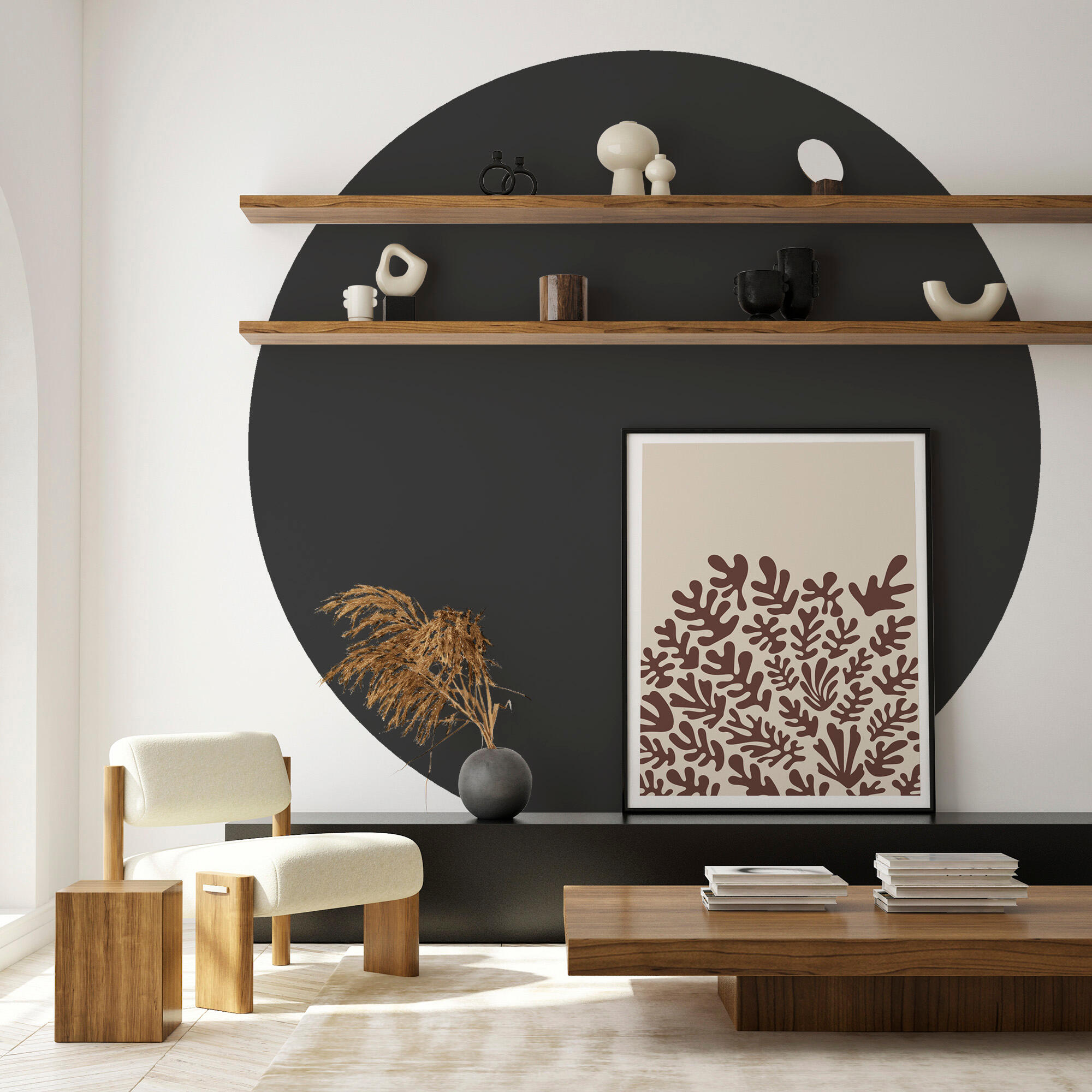 Círculo pintado autoadhesivo negro 170d
