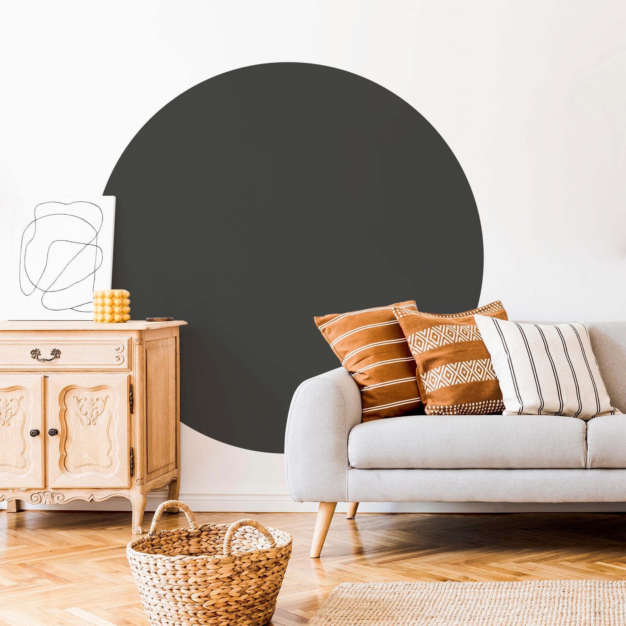 Círculo pintado autoadhesivo negro 132d