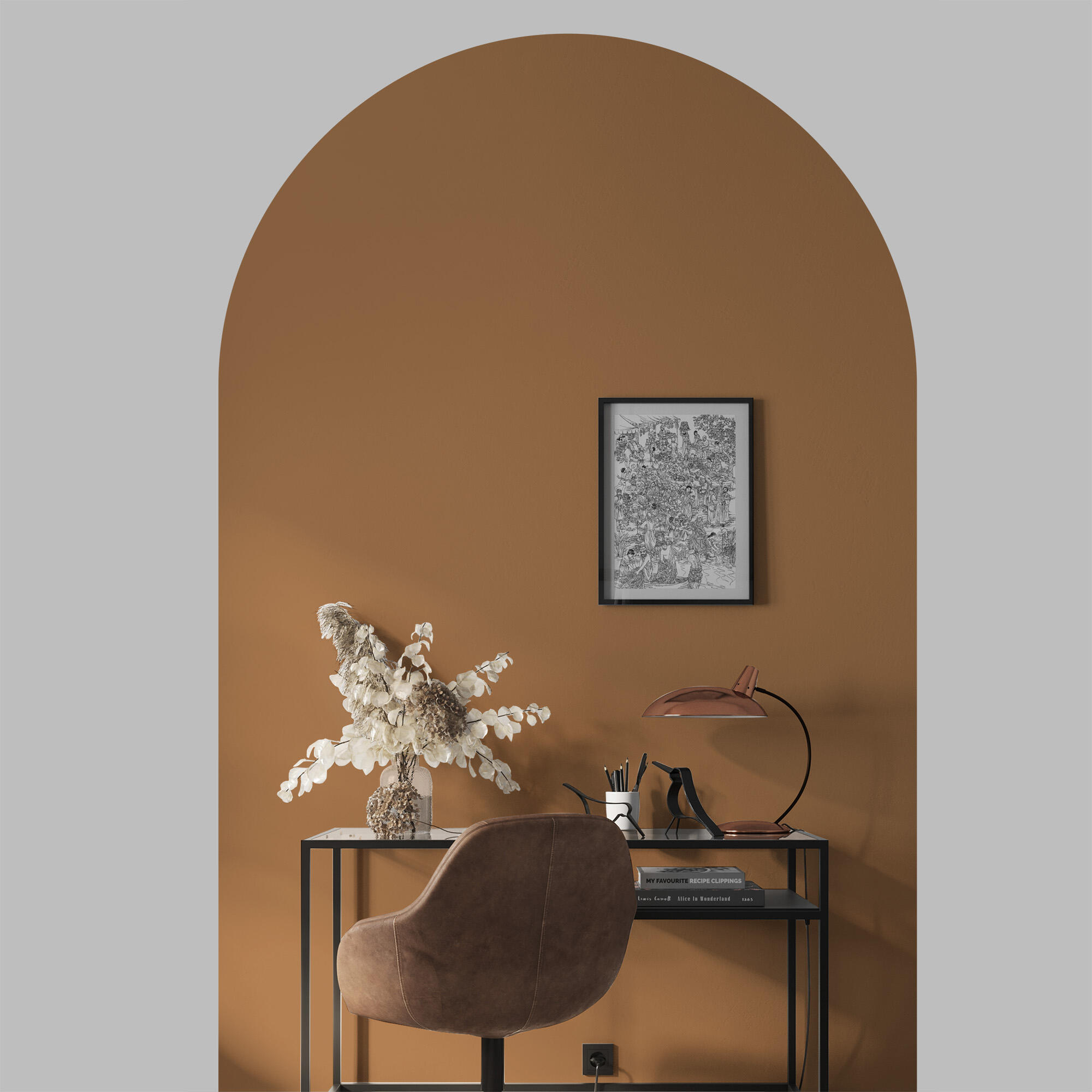 Arco pintado autoadhesivo rojo brick 132x200cm