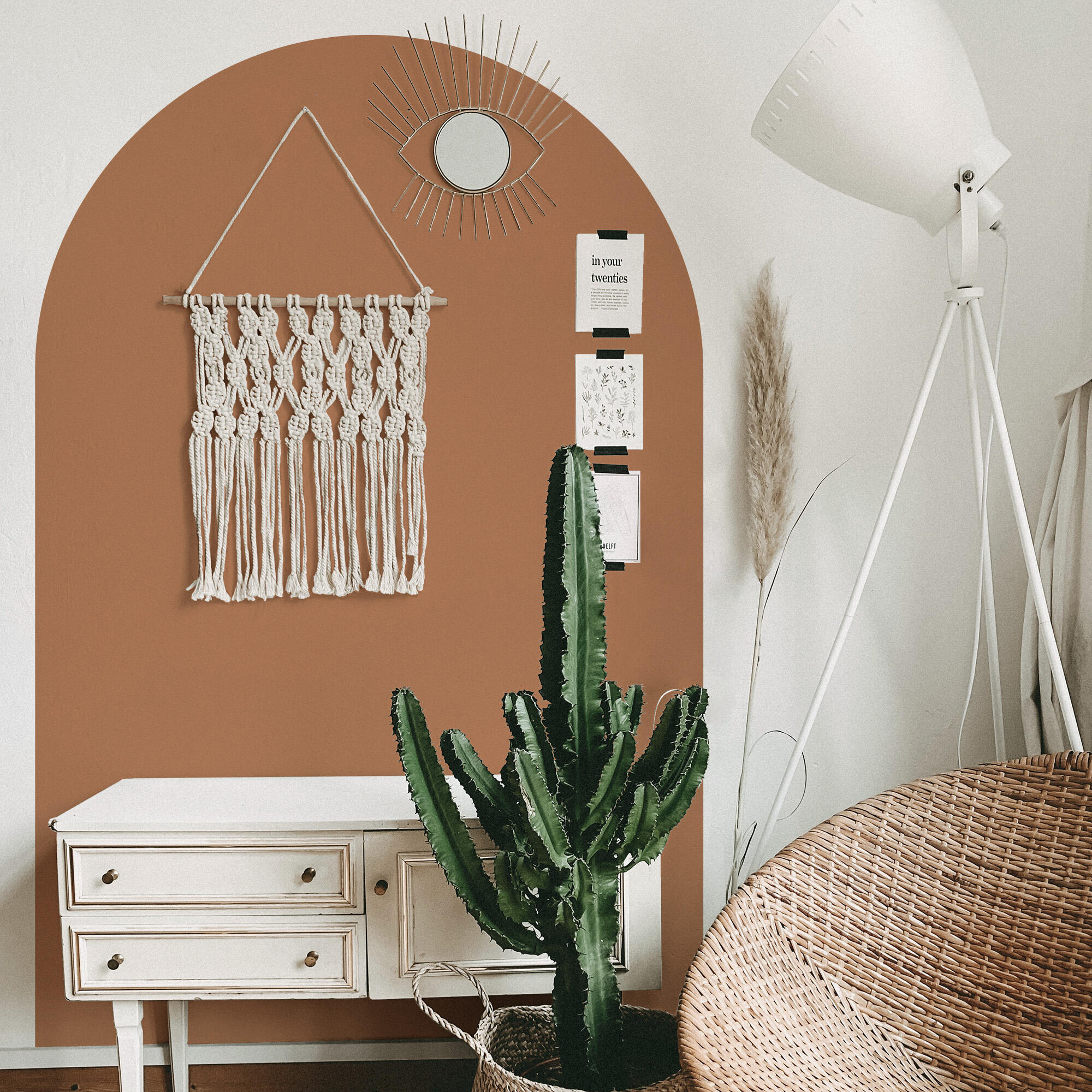 Arco pintado autoadhesivo rojo brick 132x170cm