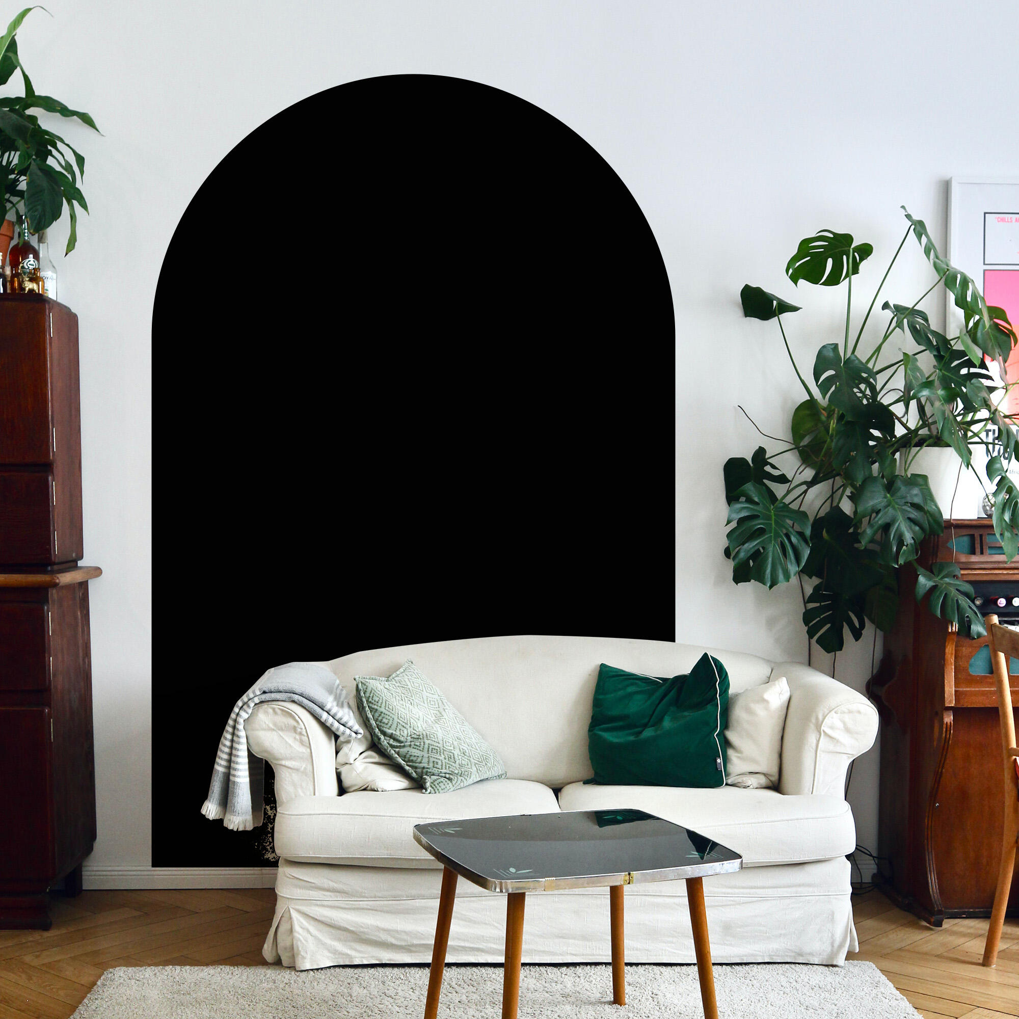 Arco pintado autoadhesivo negro 132x170cm