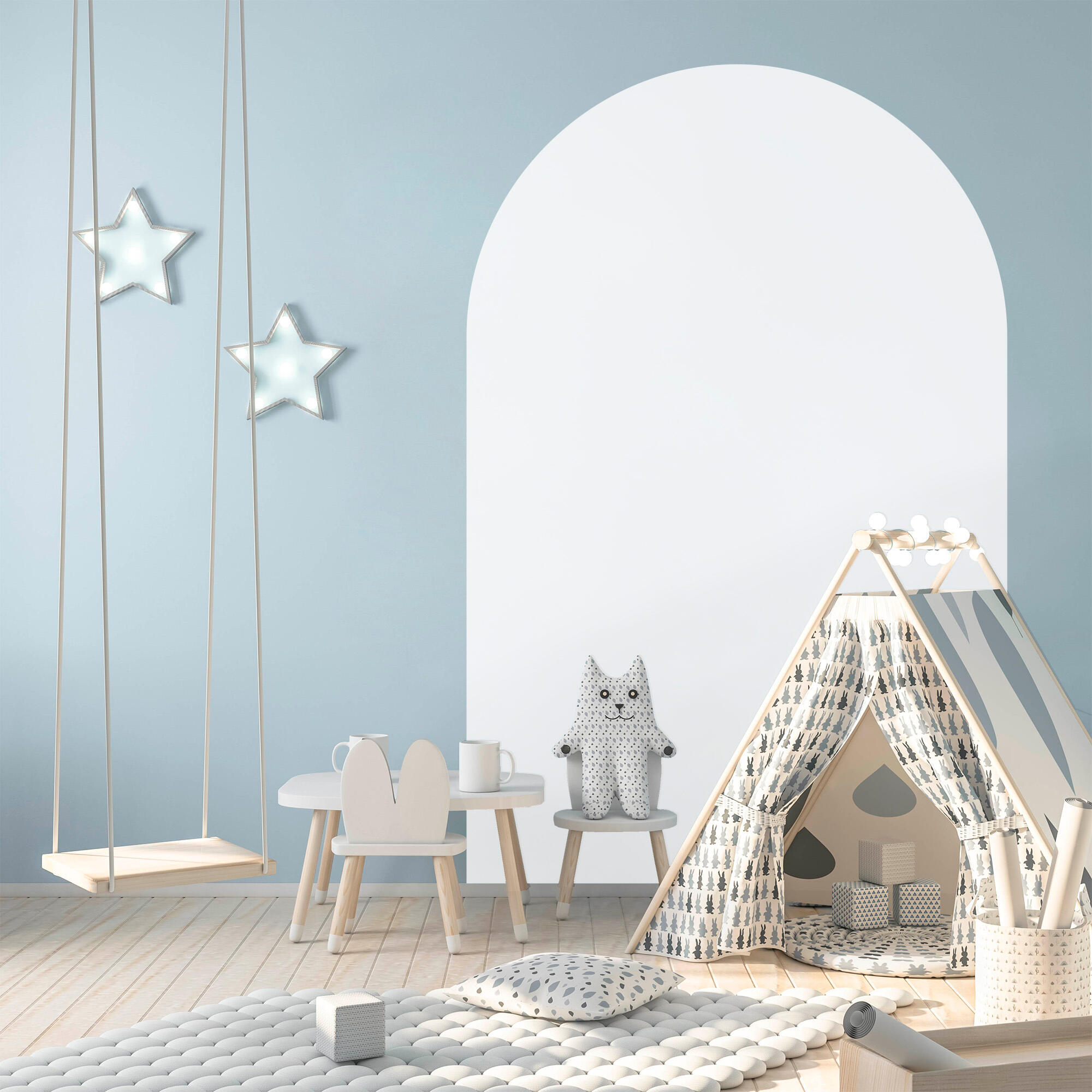 Arco pintado autoadhesivo blanco 132x170cm