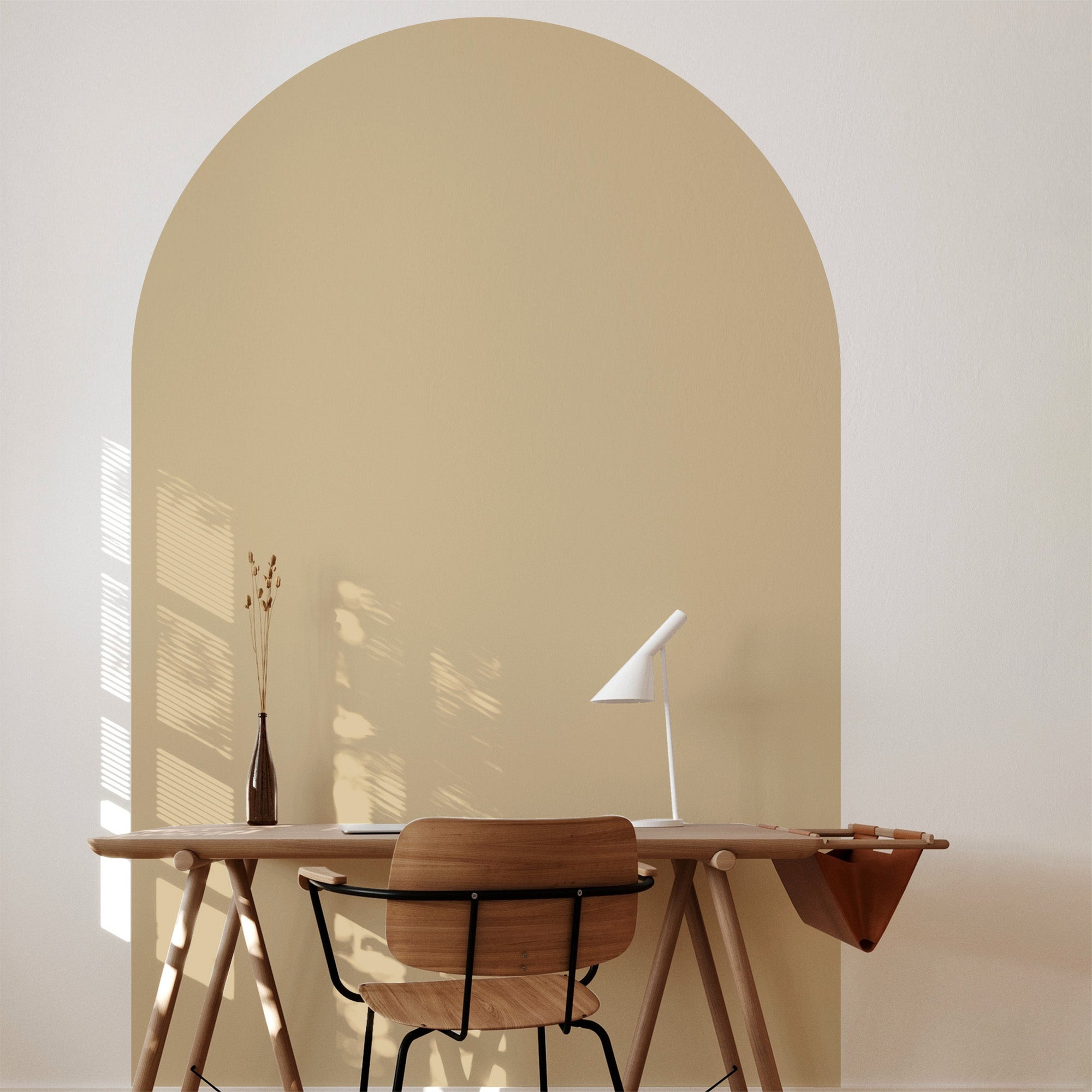 Arco pintado autoadhesivo crema 132x170cm