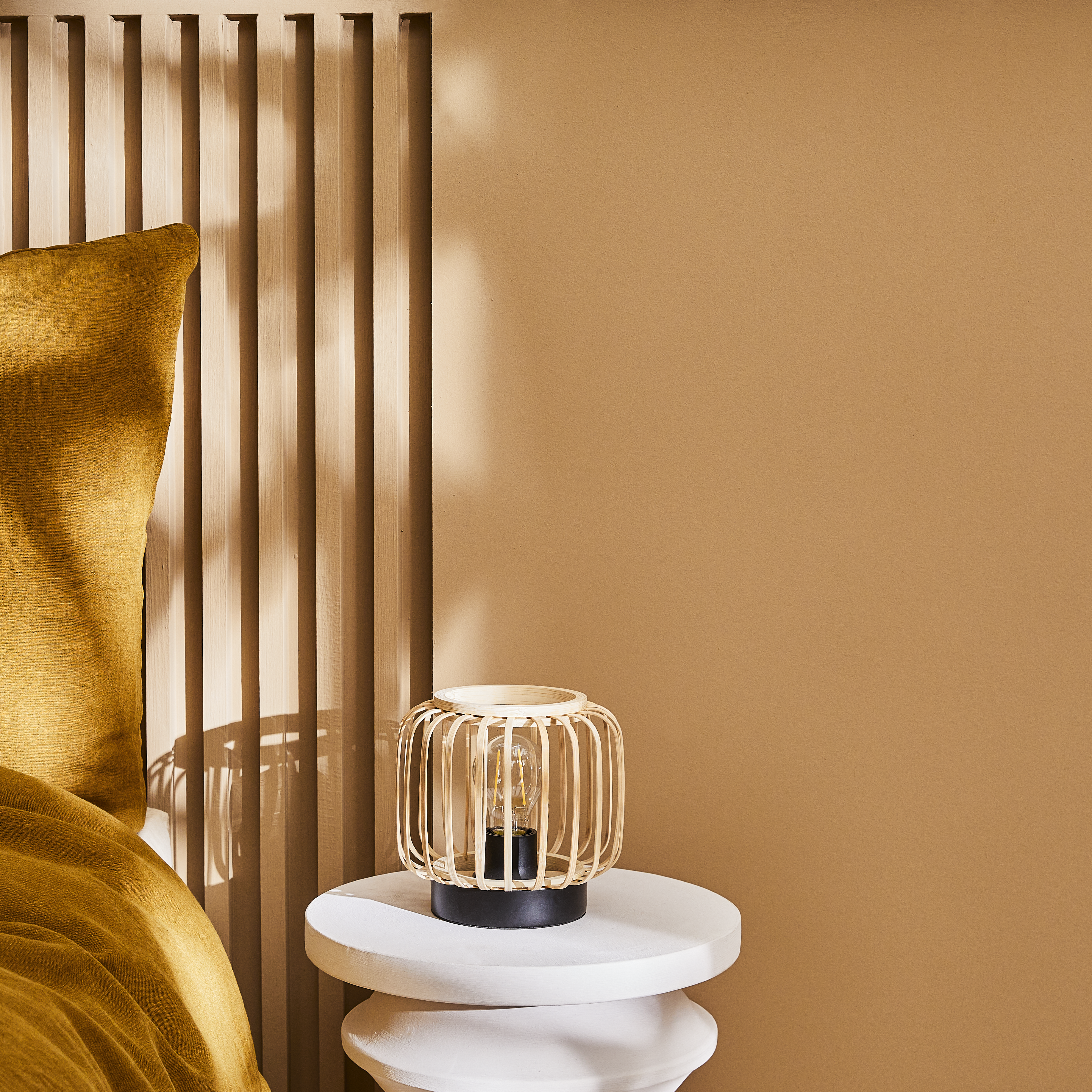 Lampa stołowa Pecan czarno-beżowa E27 Inspire - 8