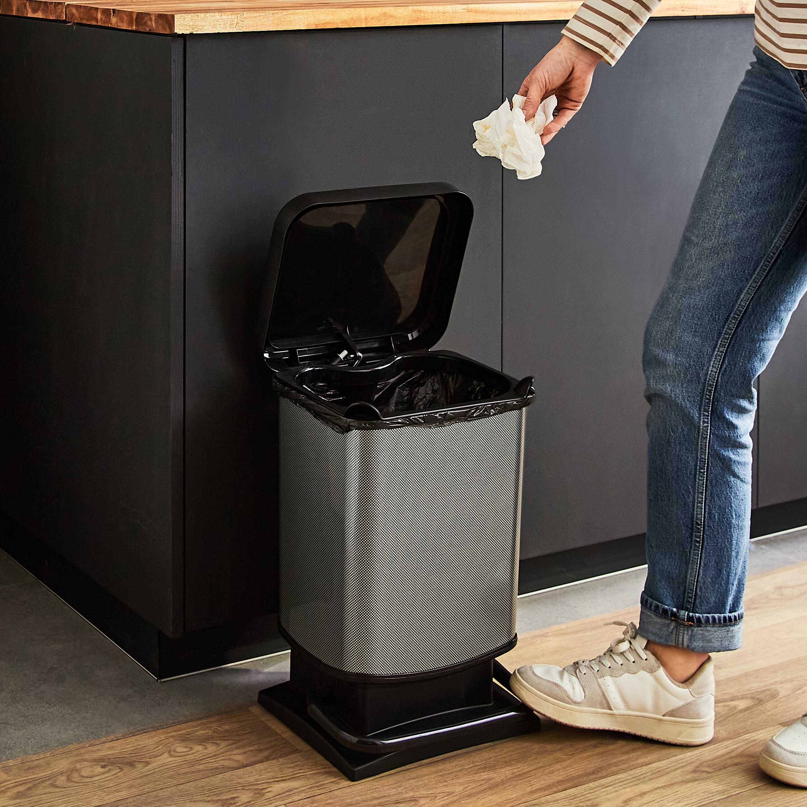 Poubelle de cuisine 20L à pédale DELINIA Simpla gris - 2