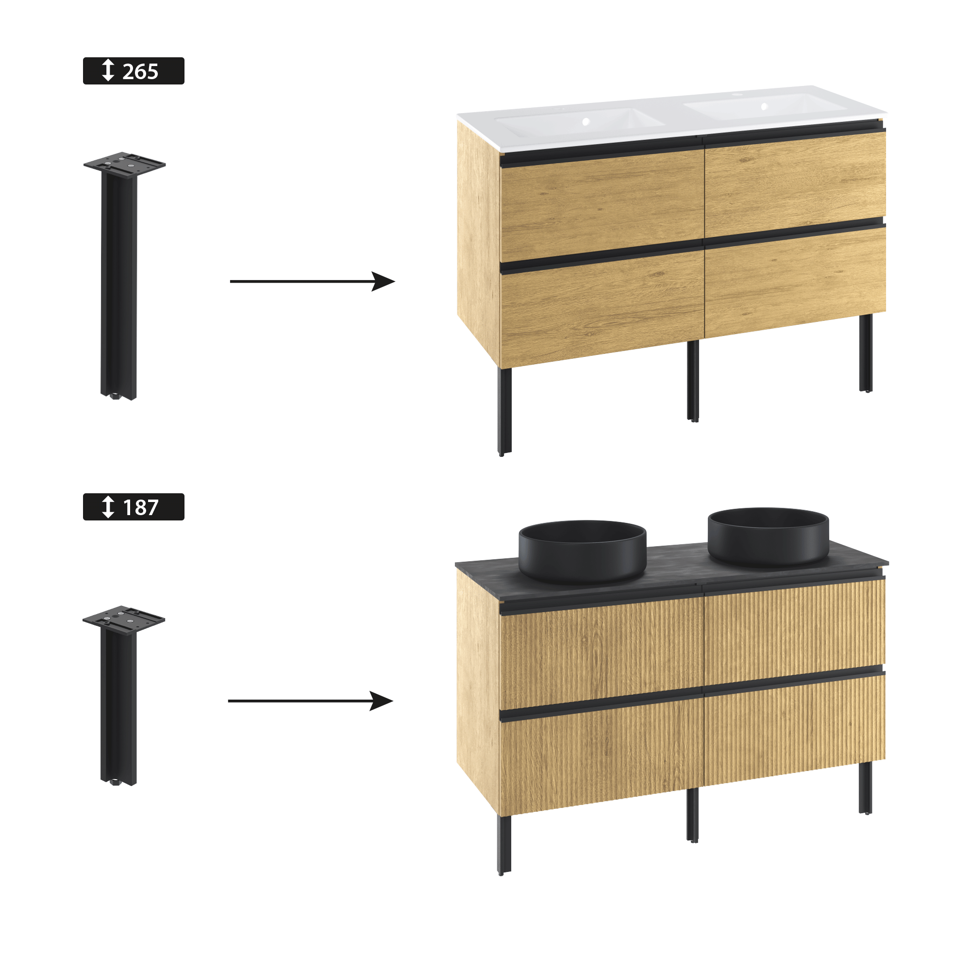 Pied ajustable INSPIRE Studio noir anodisé - 5