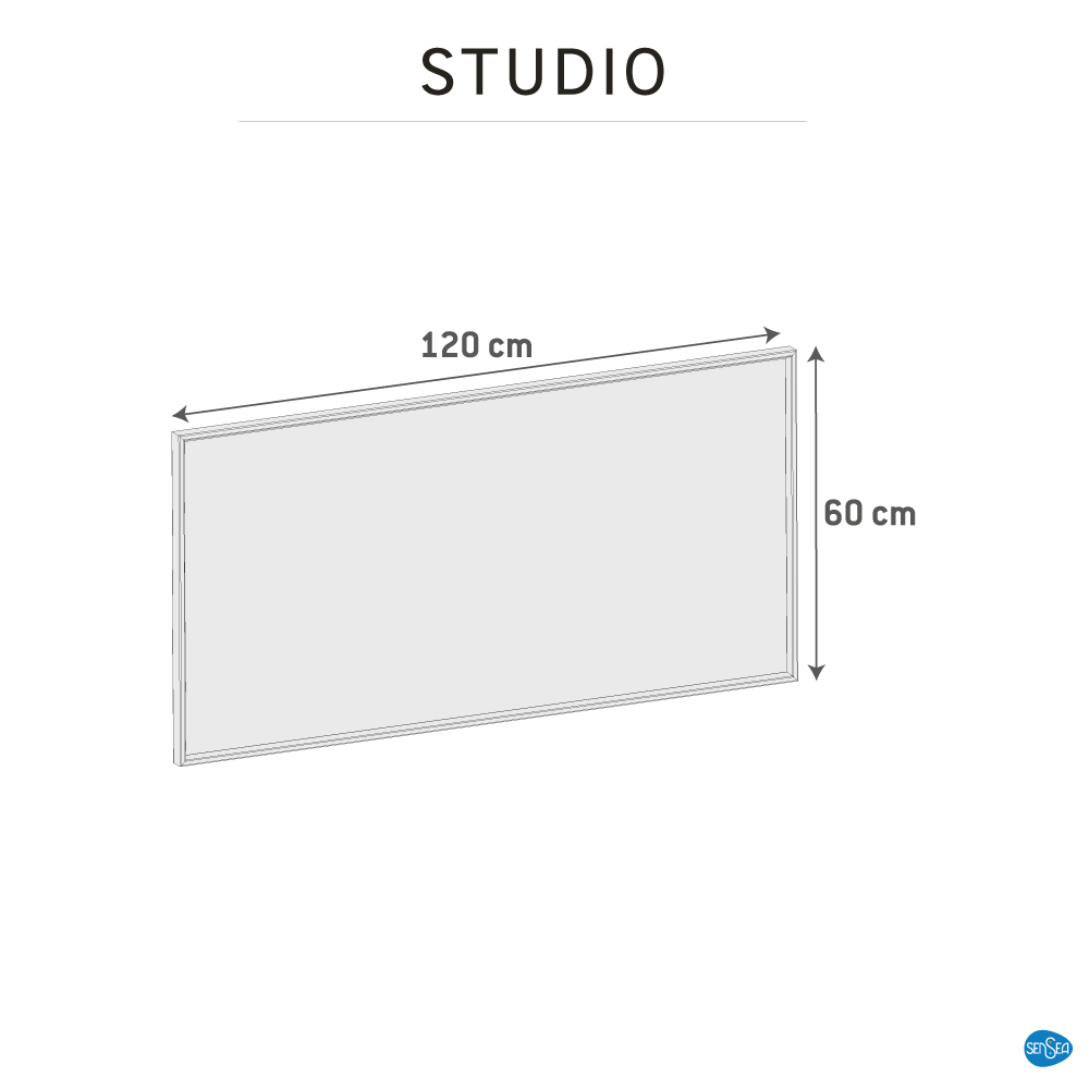 Espelho 120 x 60 cm preto sensea studio - 5