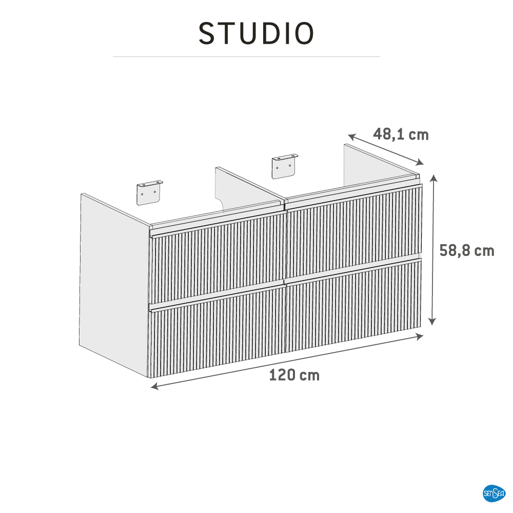 Rallonge 2t l.60 x H.58.8 x P.48.1 cm imit chêne strié Studio - 9