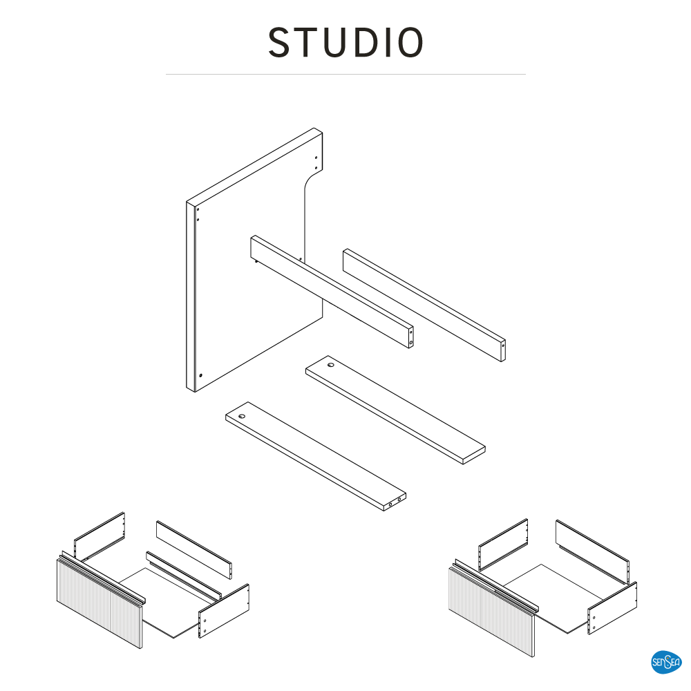 Rallonge 2t l.60 x H.58.8 x P.48.1 cm imit chêne strié Studio - 16
