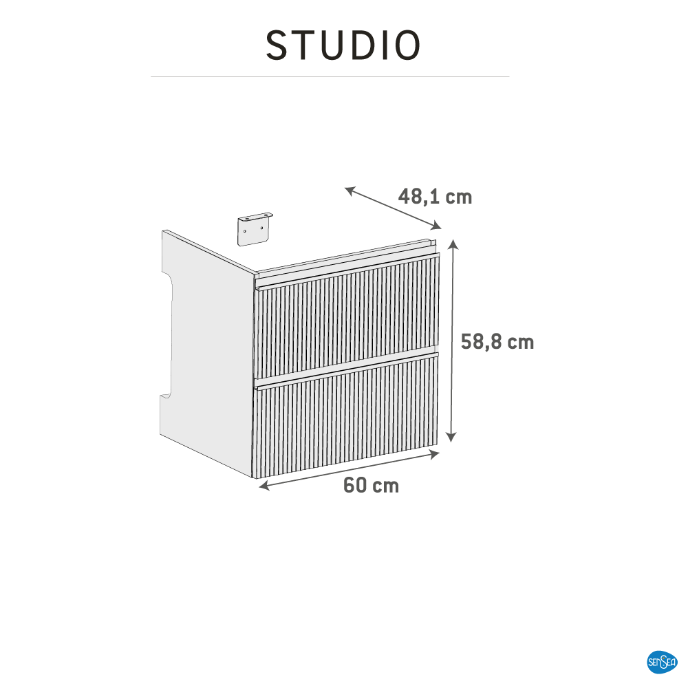 Rallonge 2t l.60 x H.58.8 x P.48.1 cm imit chêne strié Studio - 8