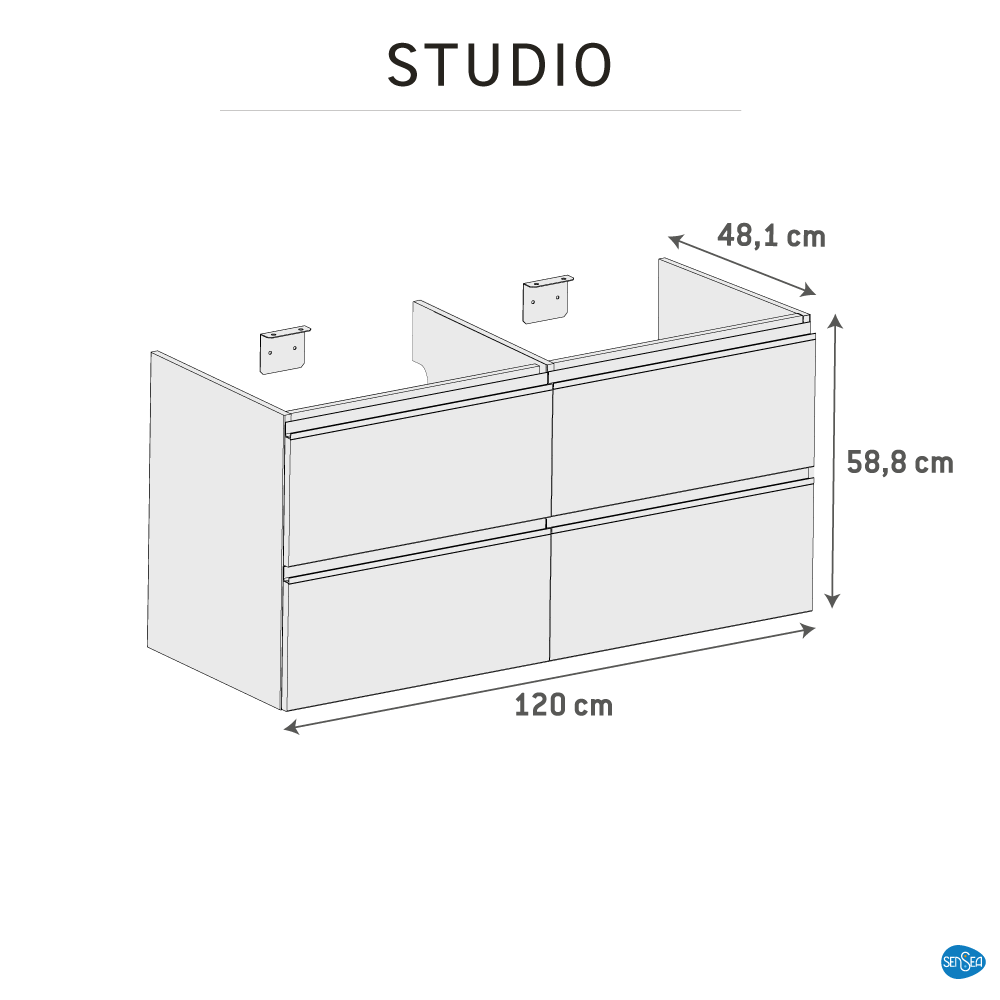 Extension pour armoire de toilette l.60 x H.58.8 x P.48.1cm noir Studio - 9