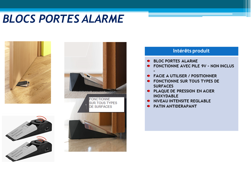 2 cales portes avec alarme VENTEO H.14 cm x 4.5 cm x 4 cm - 3