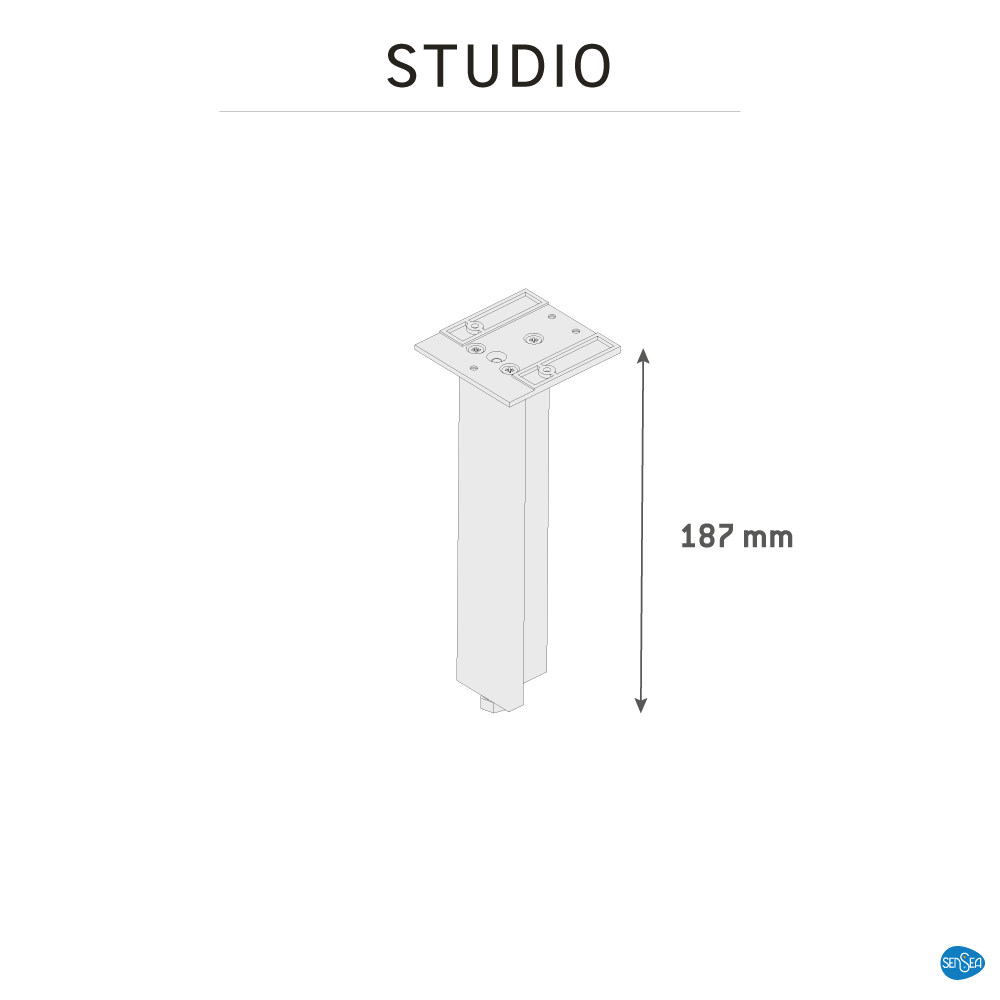 1 pata regulable de aluminio para para mueble studio hasta 18.6 cm