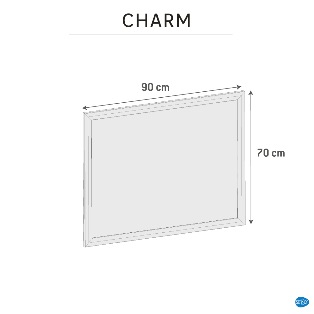 Specchio rettangolare bianco 90 x 70 cm - 10