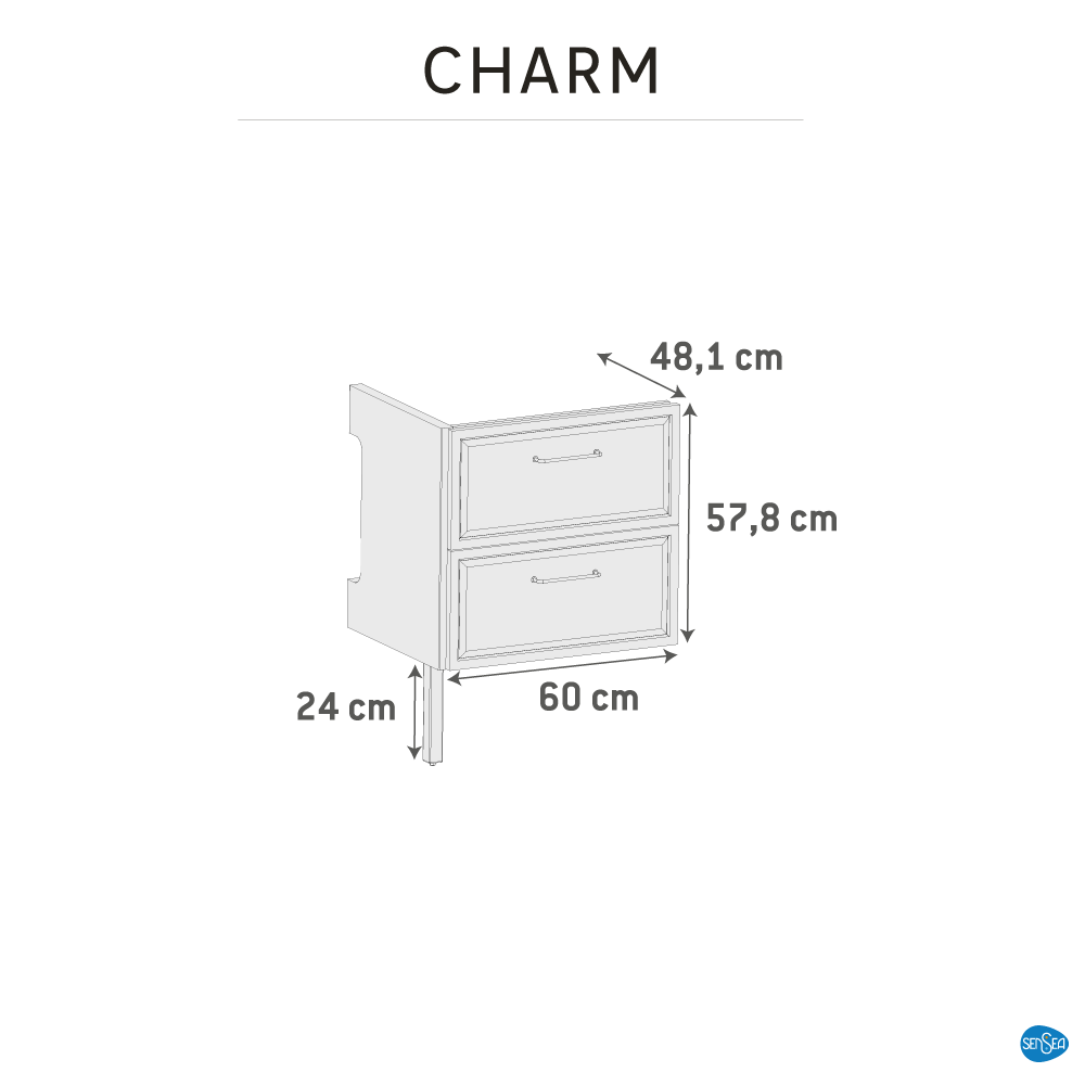 Szafka pod umywalkę 60 cm Charm White Sensea - 5