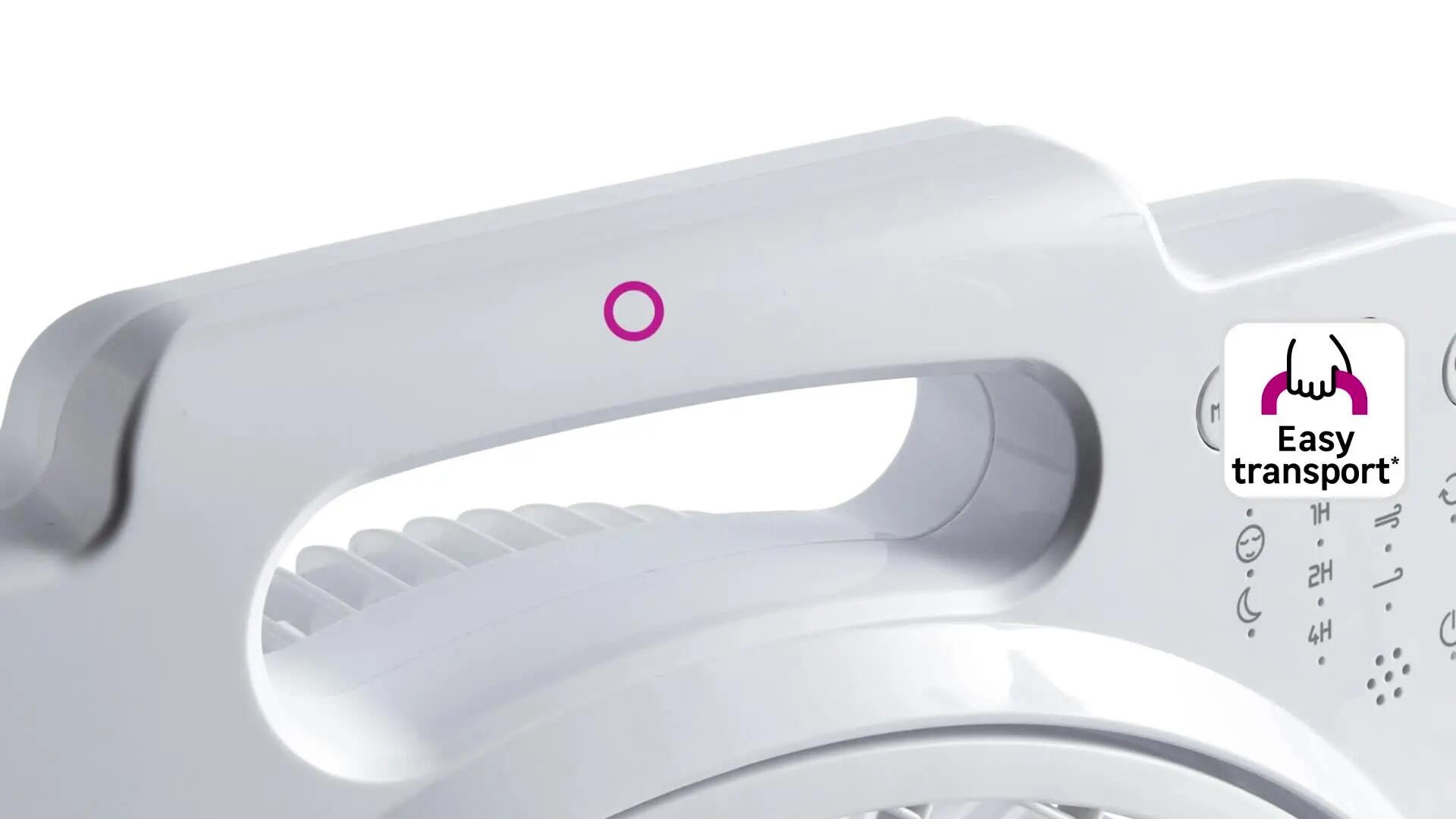 Ventilateur 3 vitesses 40W, télécommande intégrée, blanc, EQUATION D30 cm - 10