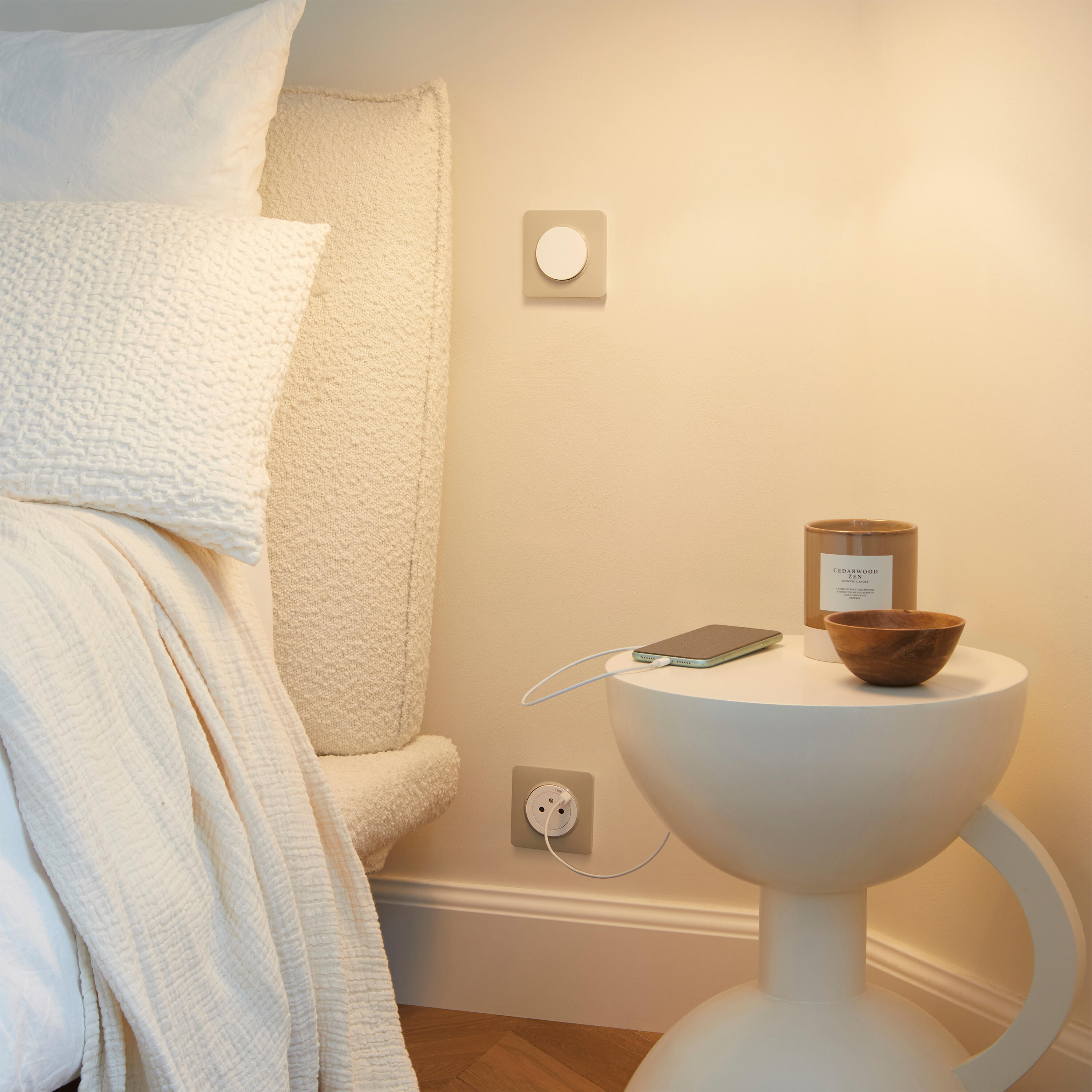 Prise avec terre affleurante avec usb c , à assembler Lumia, LEXMAN, blanc - 8