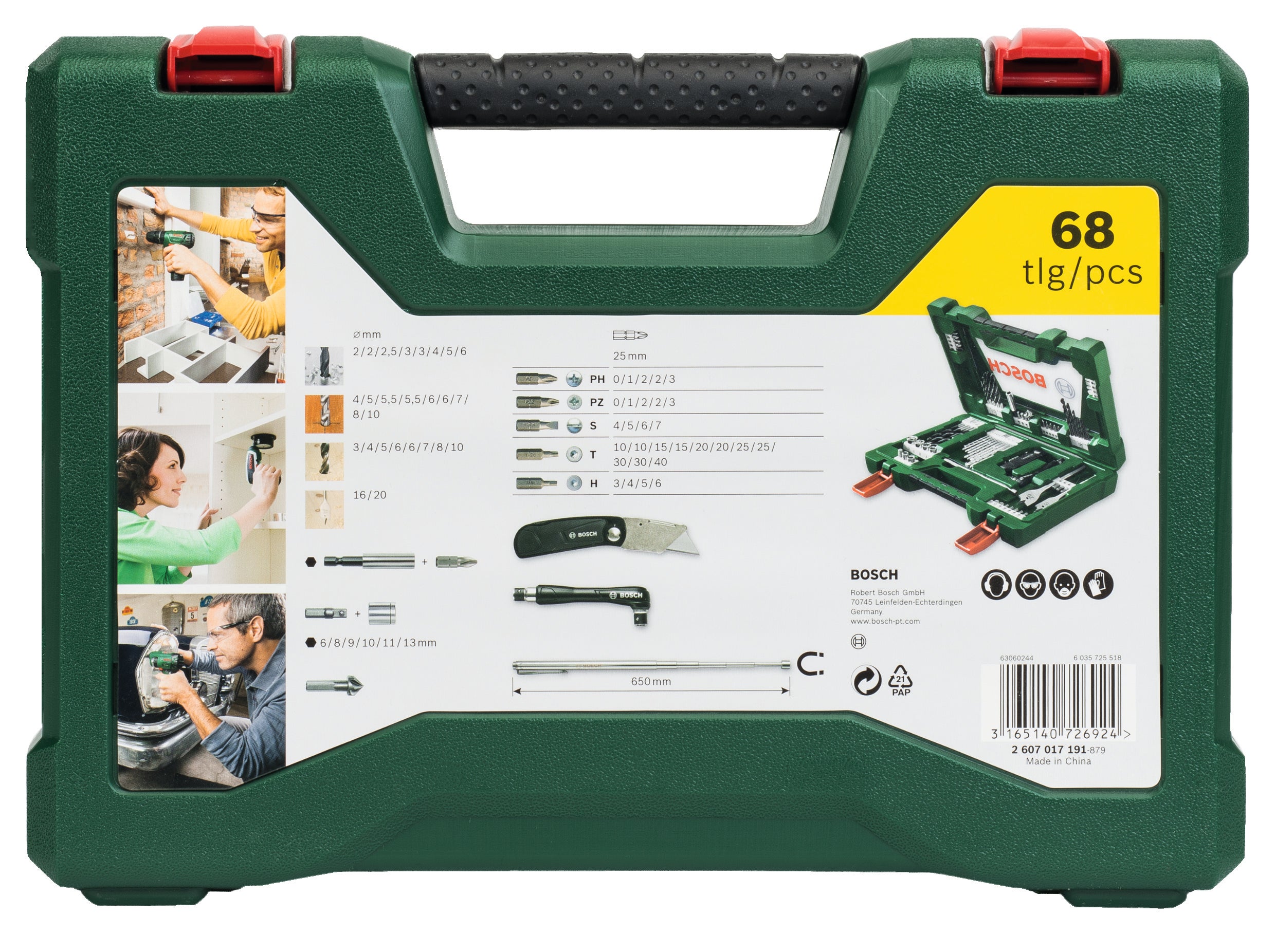 Coffret d'embouts de vissage et de forets pour multimatériaux, BOSCH, 68 pièces - 5