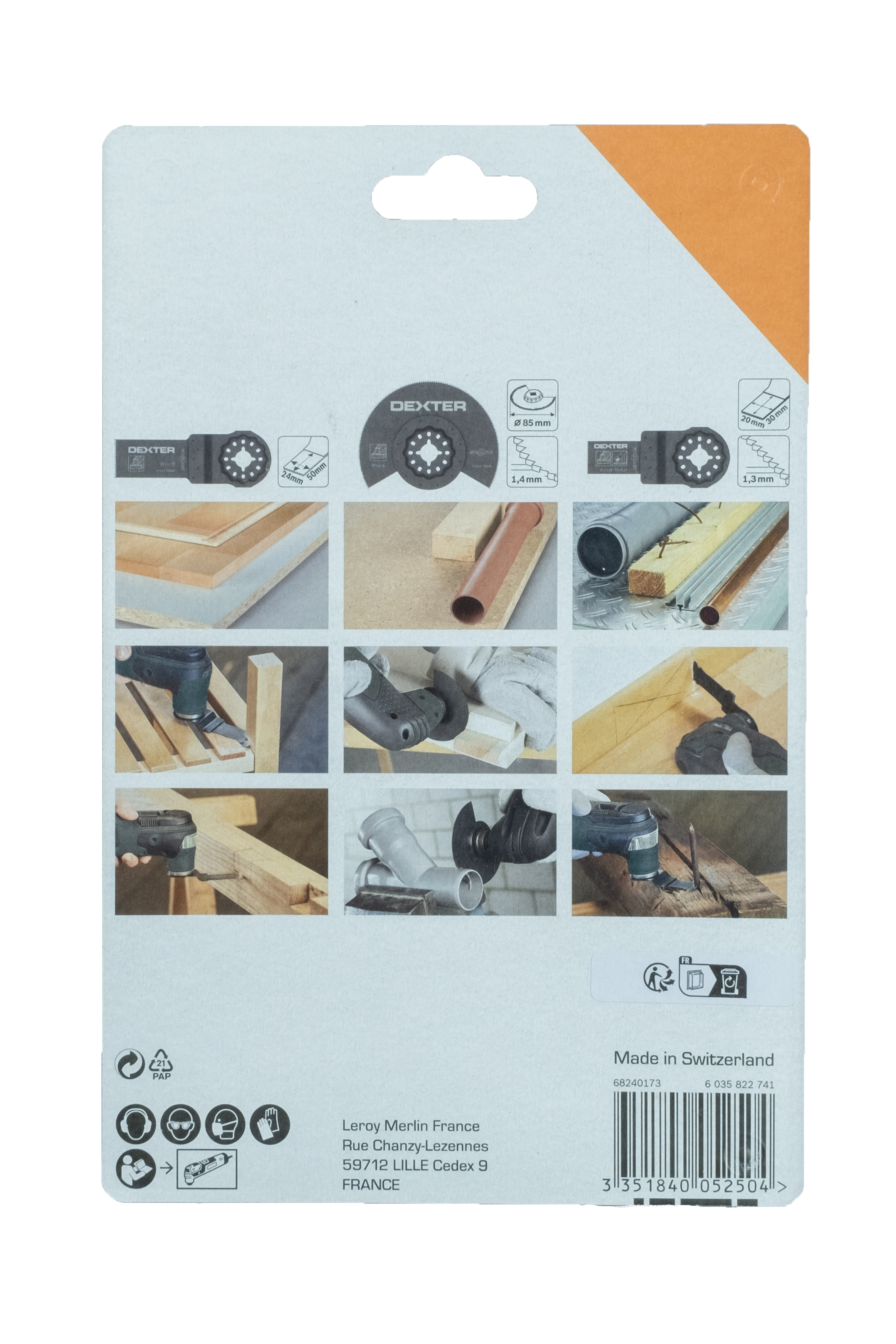 Lot de 3 accessoires d'outil multifonction pour bois et métal DEXTER Starlock - 2