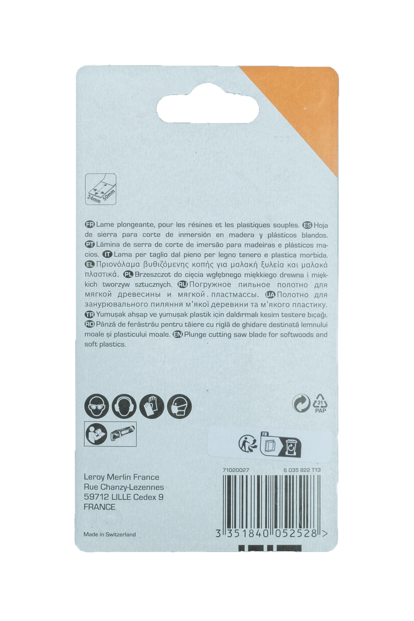 Lot de 3 lames plongeantes d'outil multifonction pour bois DEXTER Starlock 24 mm - 2