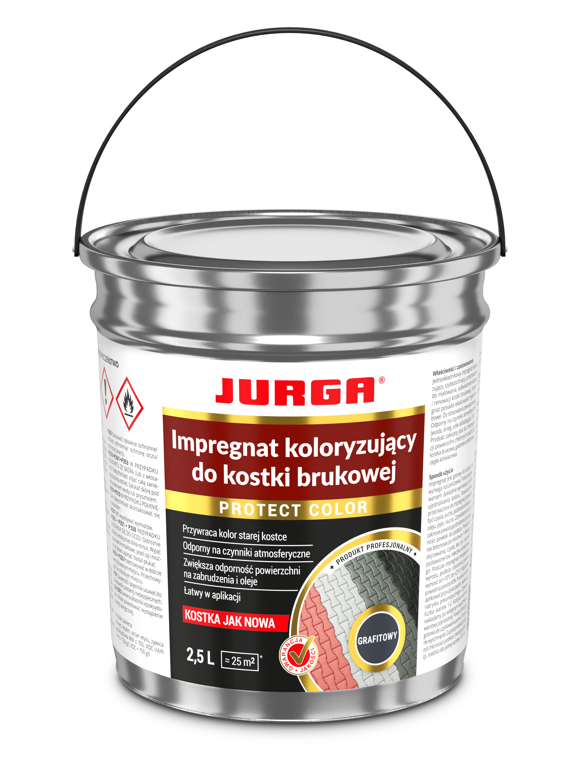 Impregnat do kostki brukowej Protect Color grafitowy 2.5 l Jurga