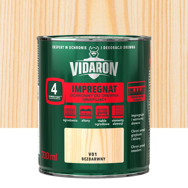 Podkład impregnujący do drewna GRUNTUJĄCY 0.7 l Bezbarwny VIDARON