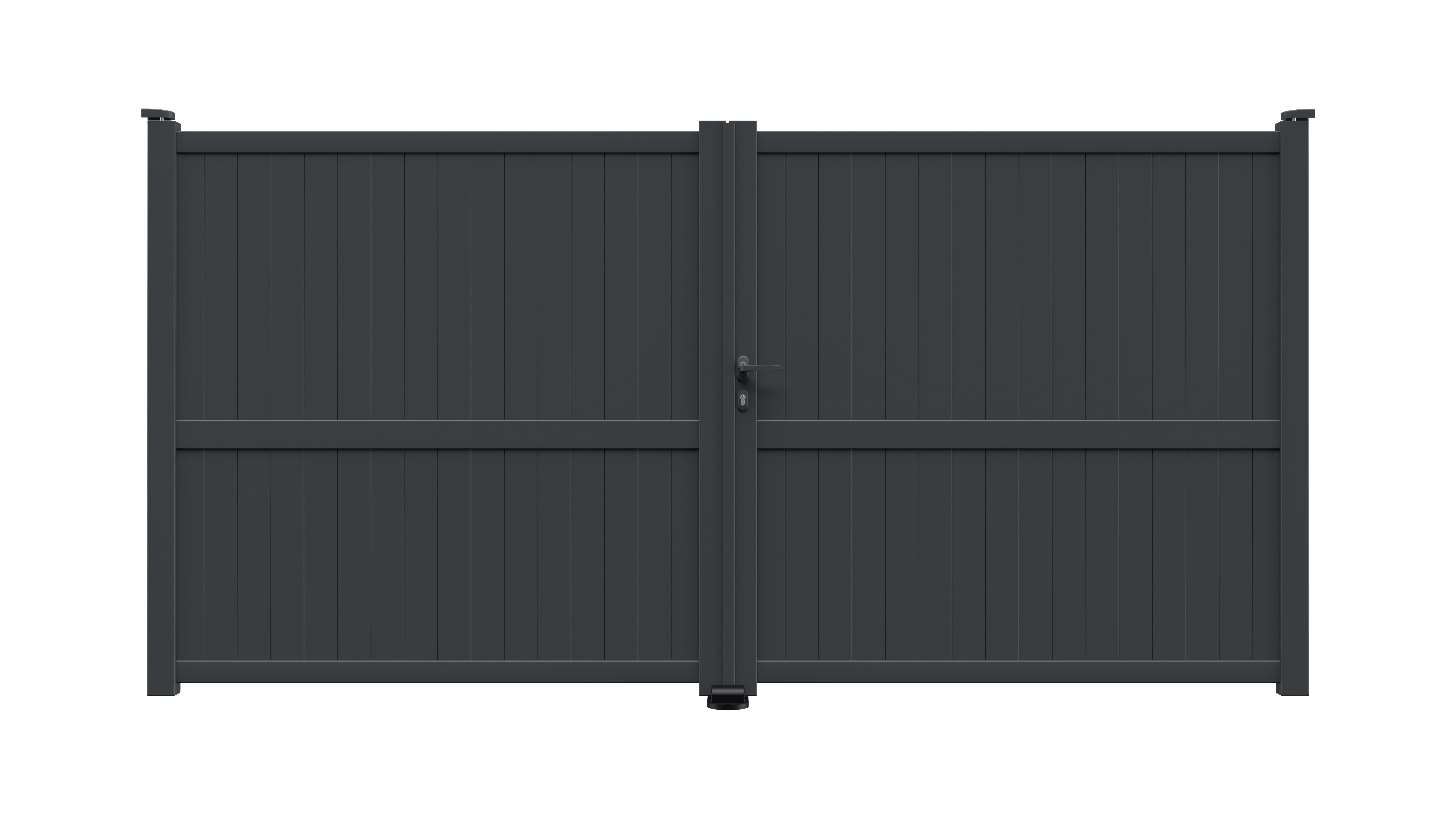 Puerta batiente de aluminio gris md:cl03 350x180 cm