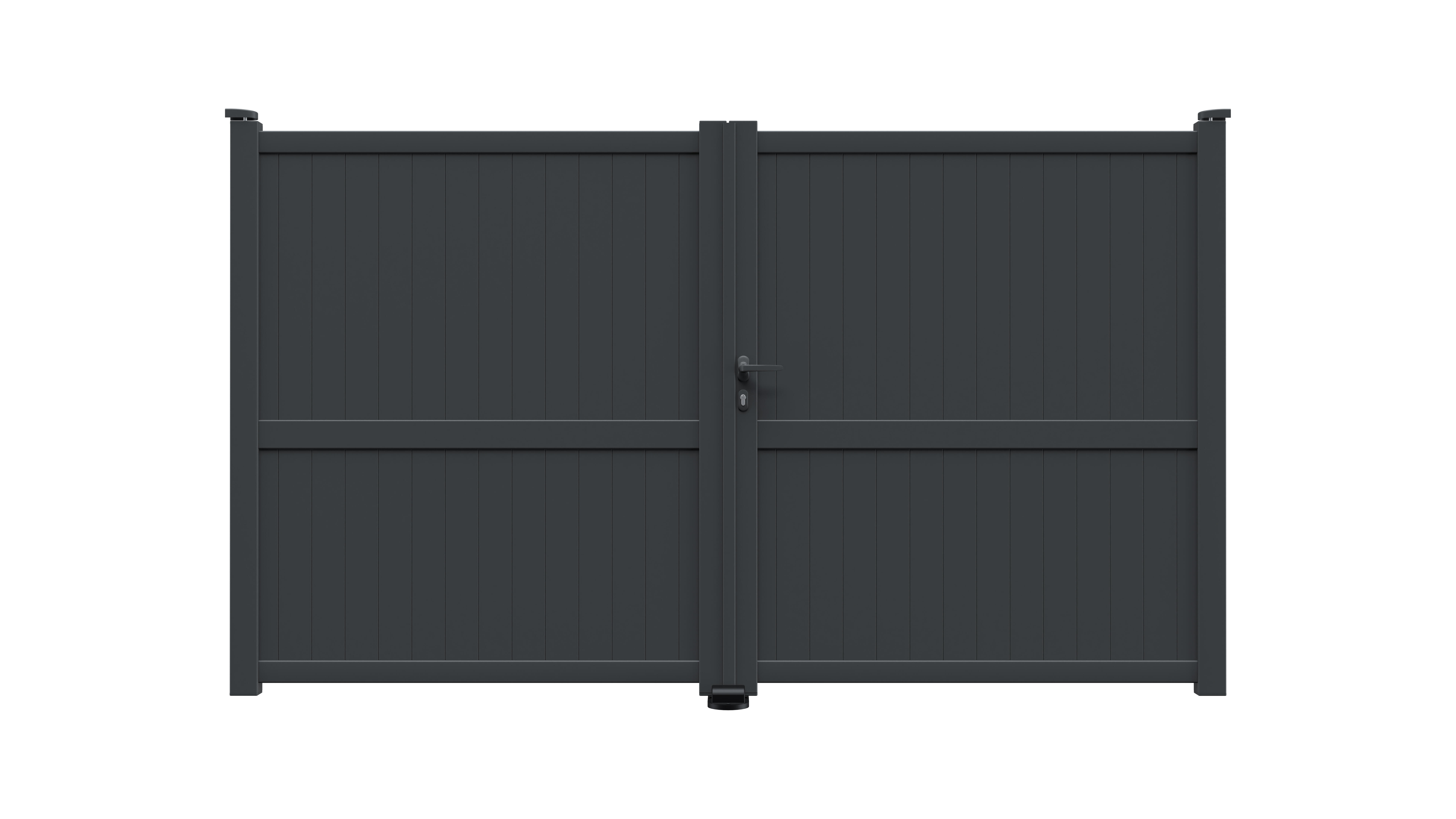 Puerta batiente de aluminio gris md:cl03 300x180 cm