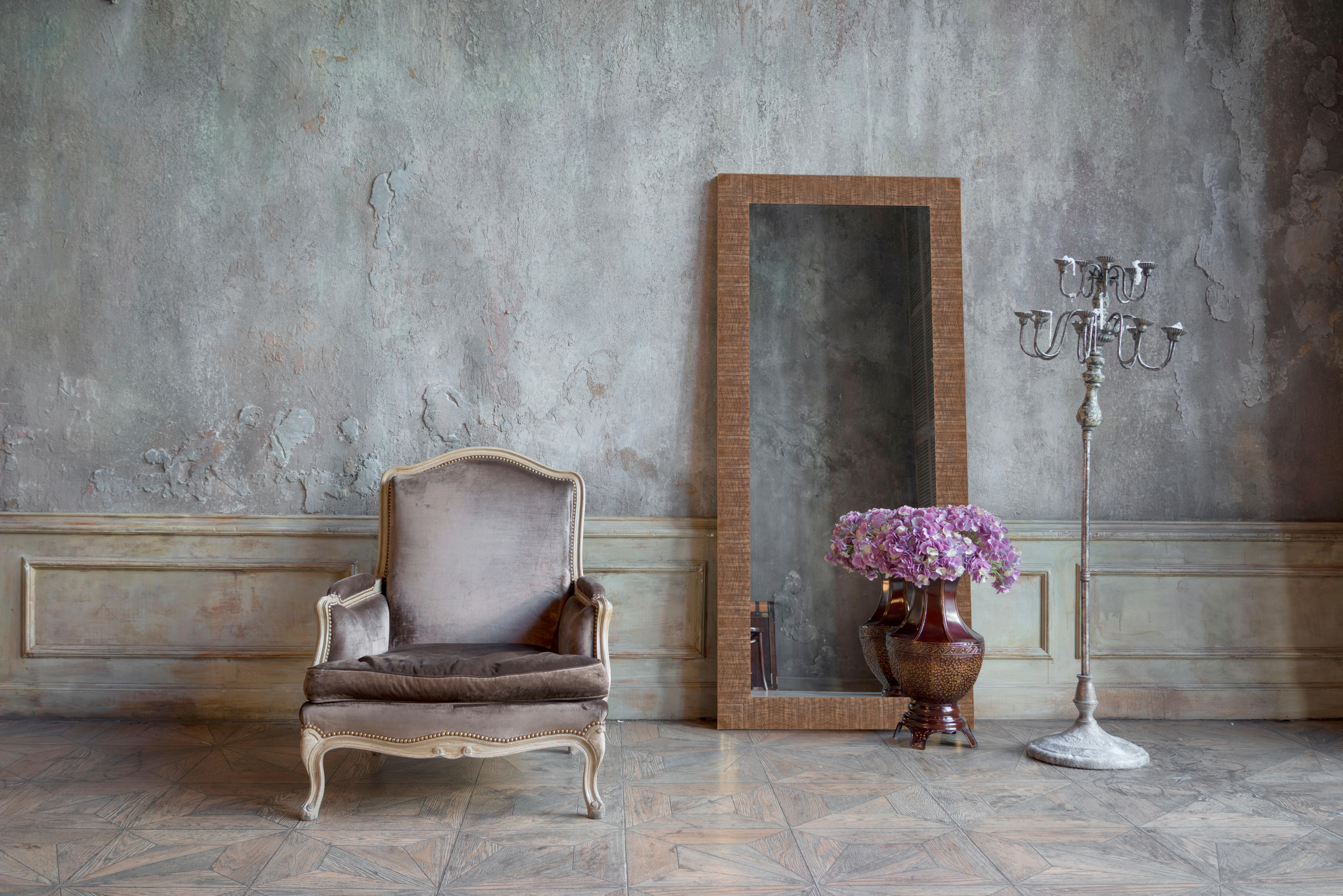 Espejo enmarcado rectangular jaca nogal oscuro 56 x156 cm