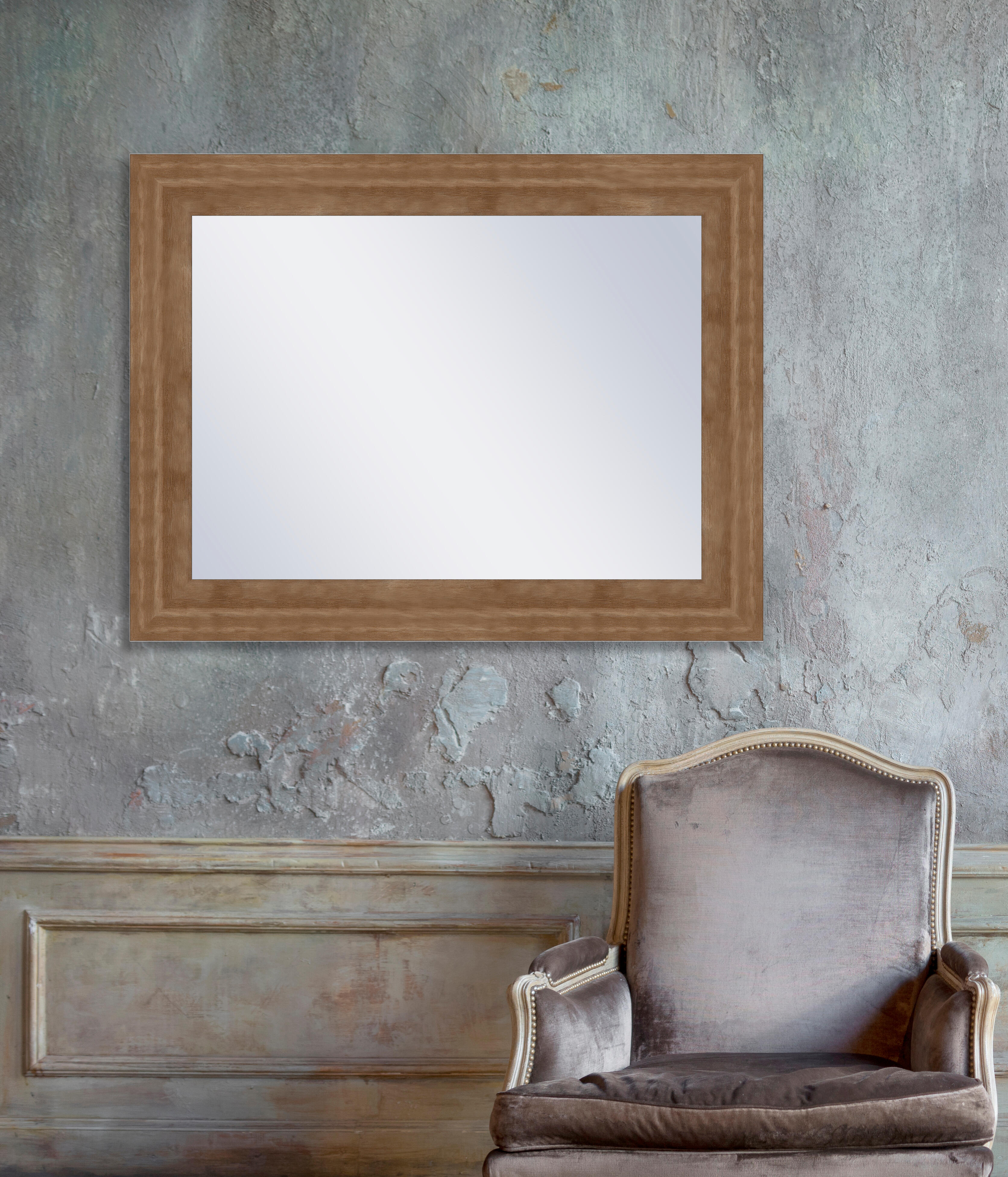 Espejo enmarcado rectangular aspen nogal oscuro 66 x86 cm