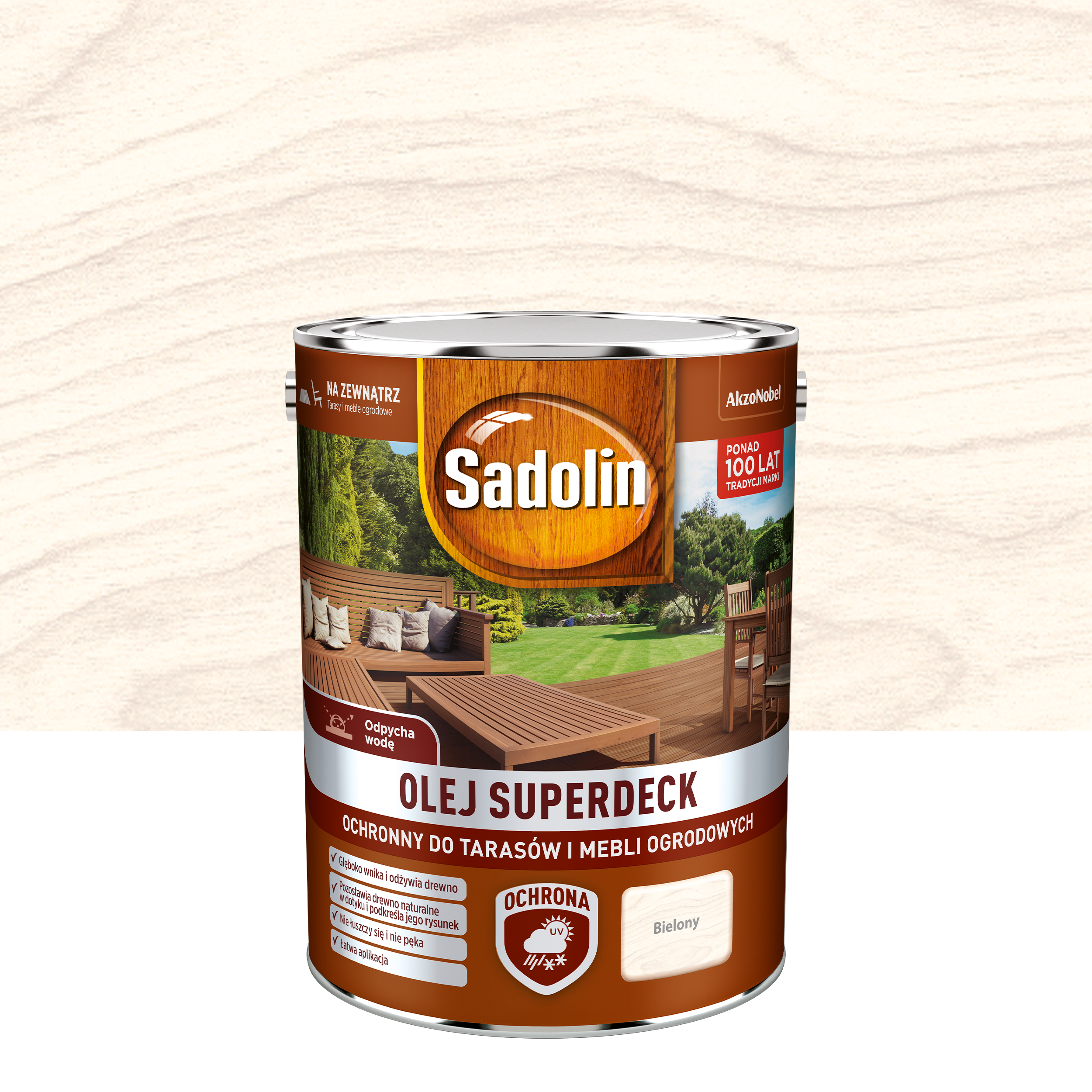 Olej do drewna na zewnątrz bielony Superdeck 5l Sadolin