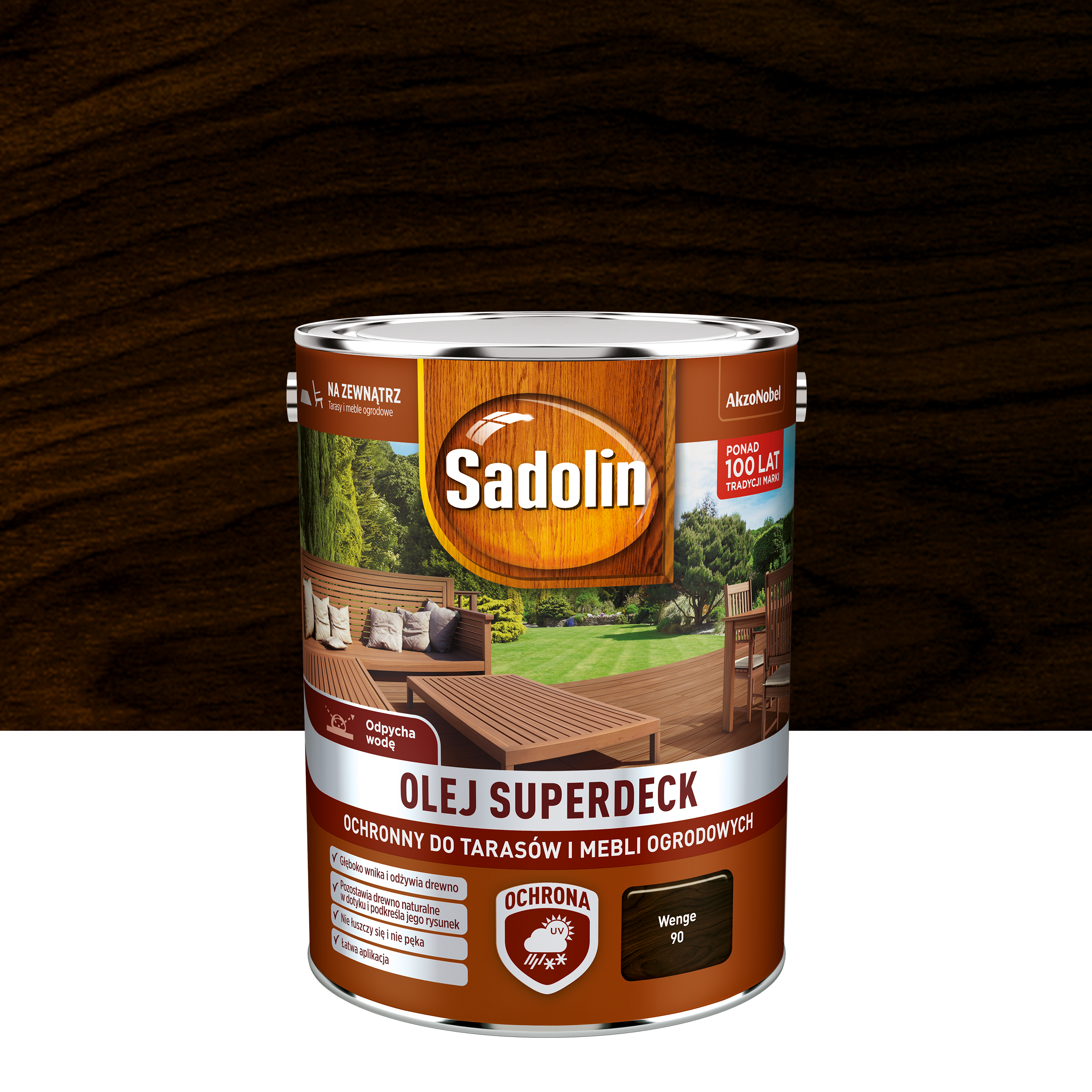 Olej do drewna na zewnątrz Superdeck 5 litrów Wenge Mat SADOLIN